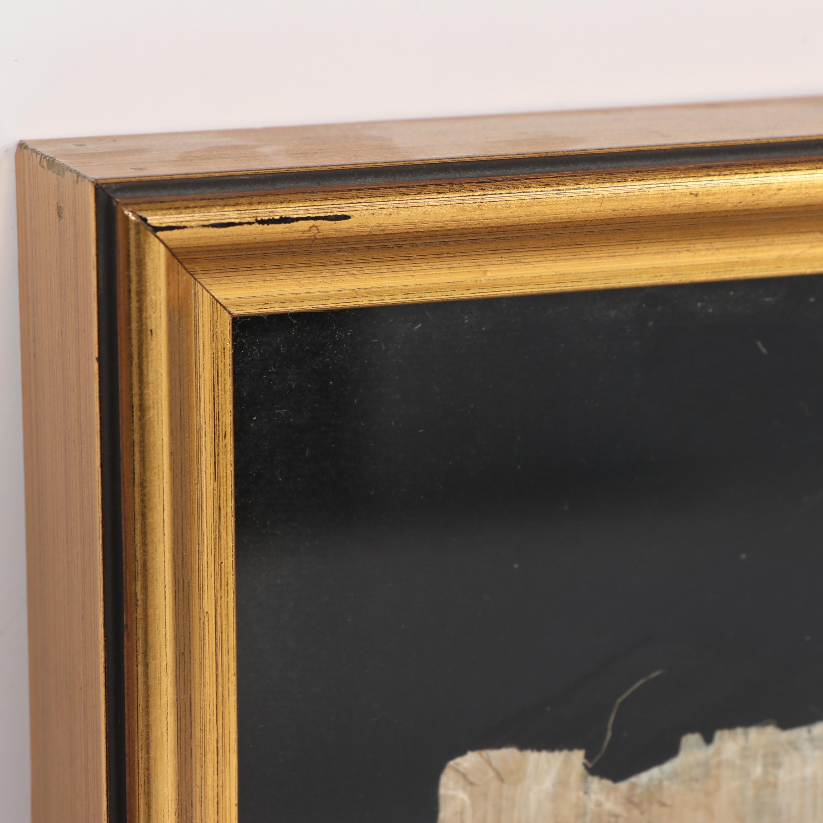 Egyptian Style Gouache Painting on Papyrus