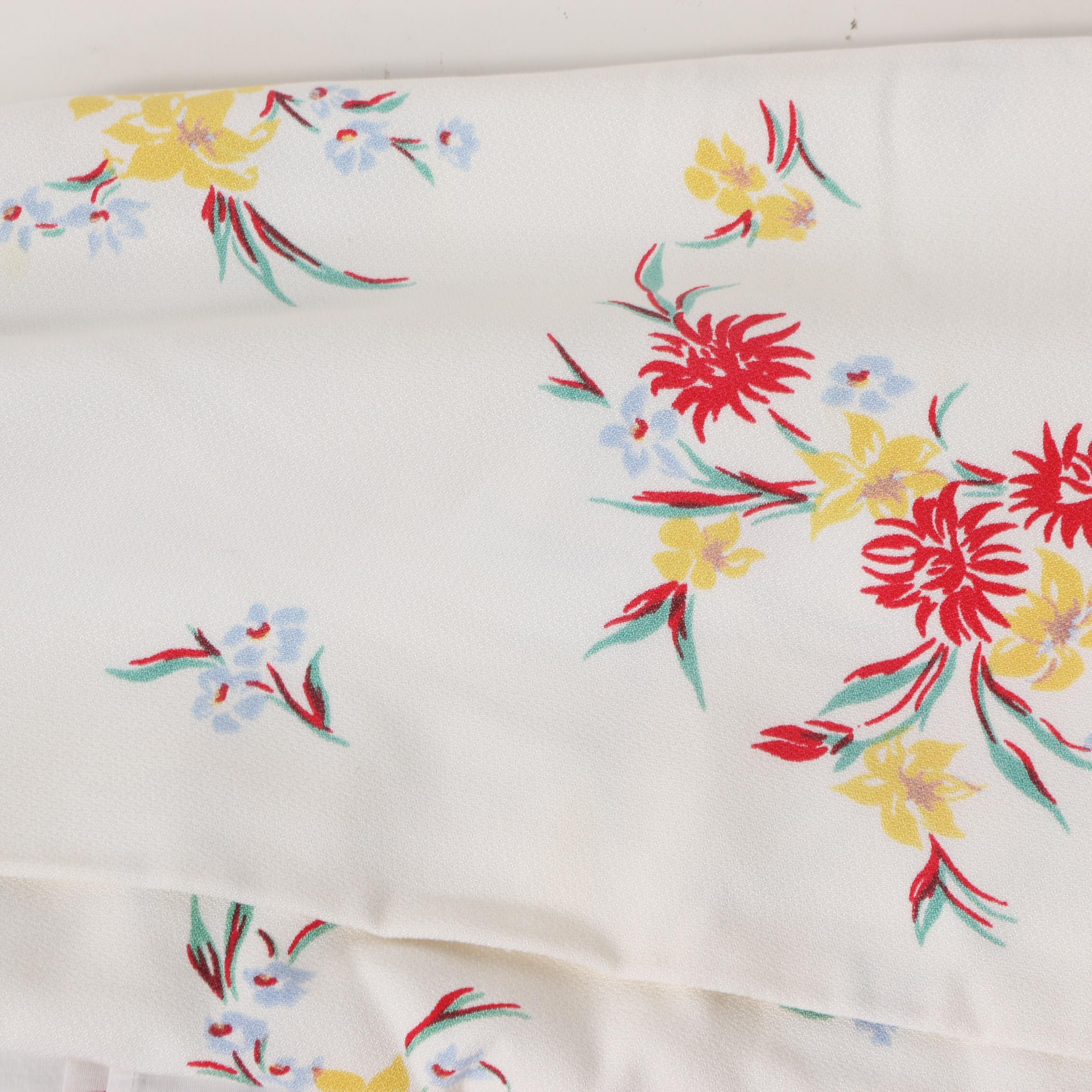 Printed Floral Table Linens, Mid-Century