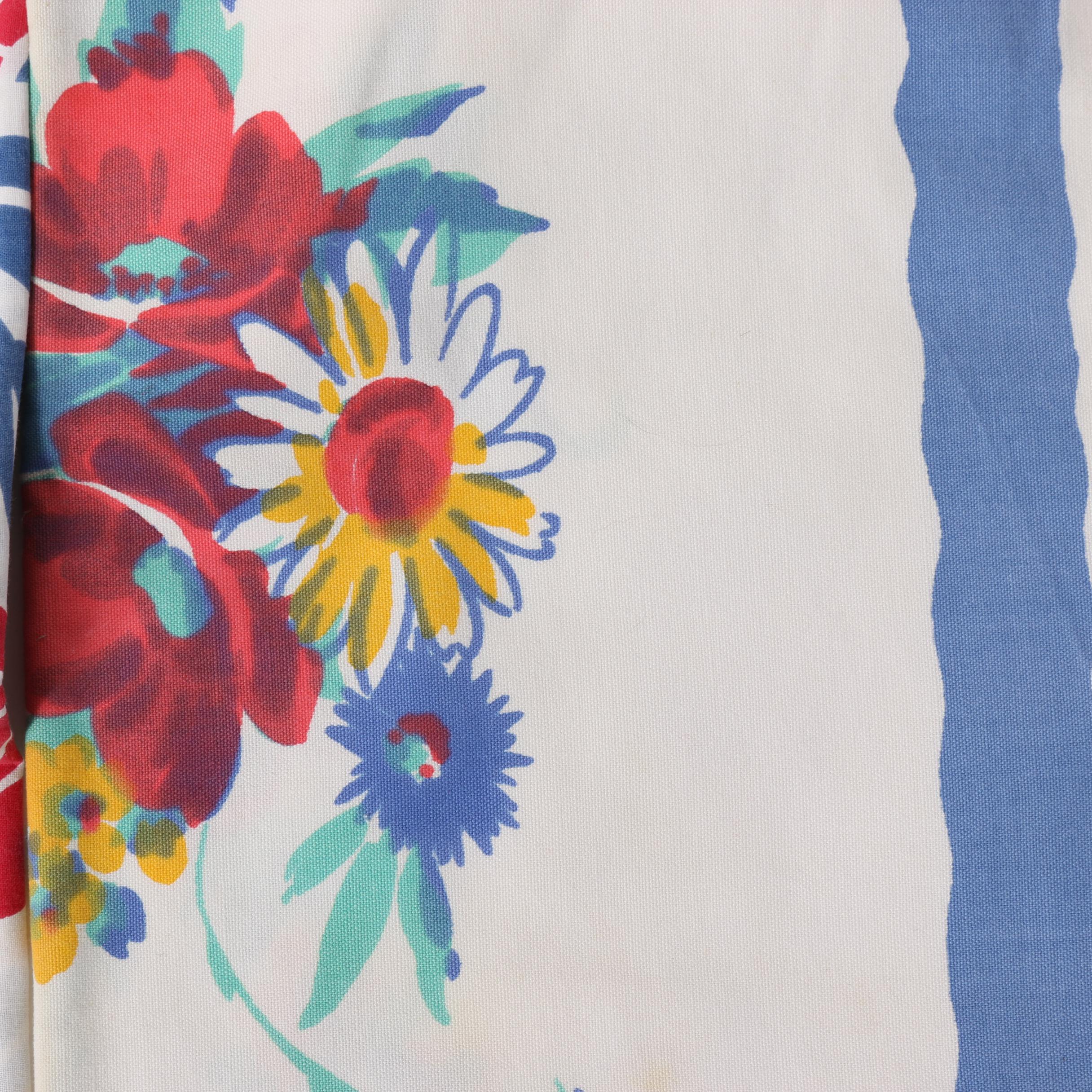 Printed Floral Table Linens, Mid-Century
