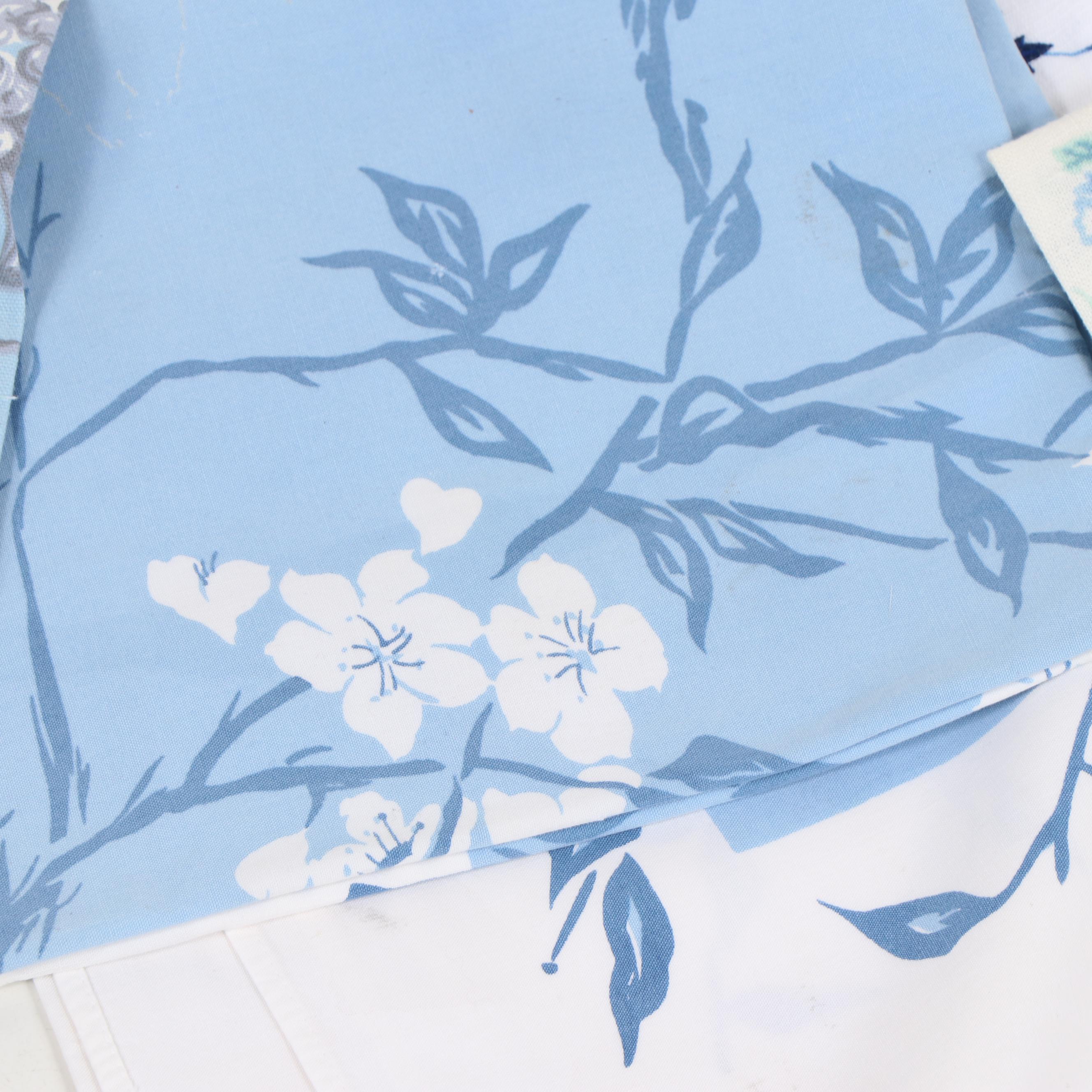 Printed Floral Table Linens, Mid-Century