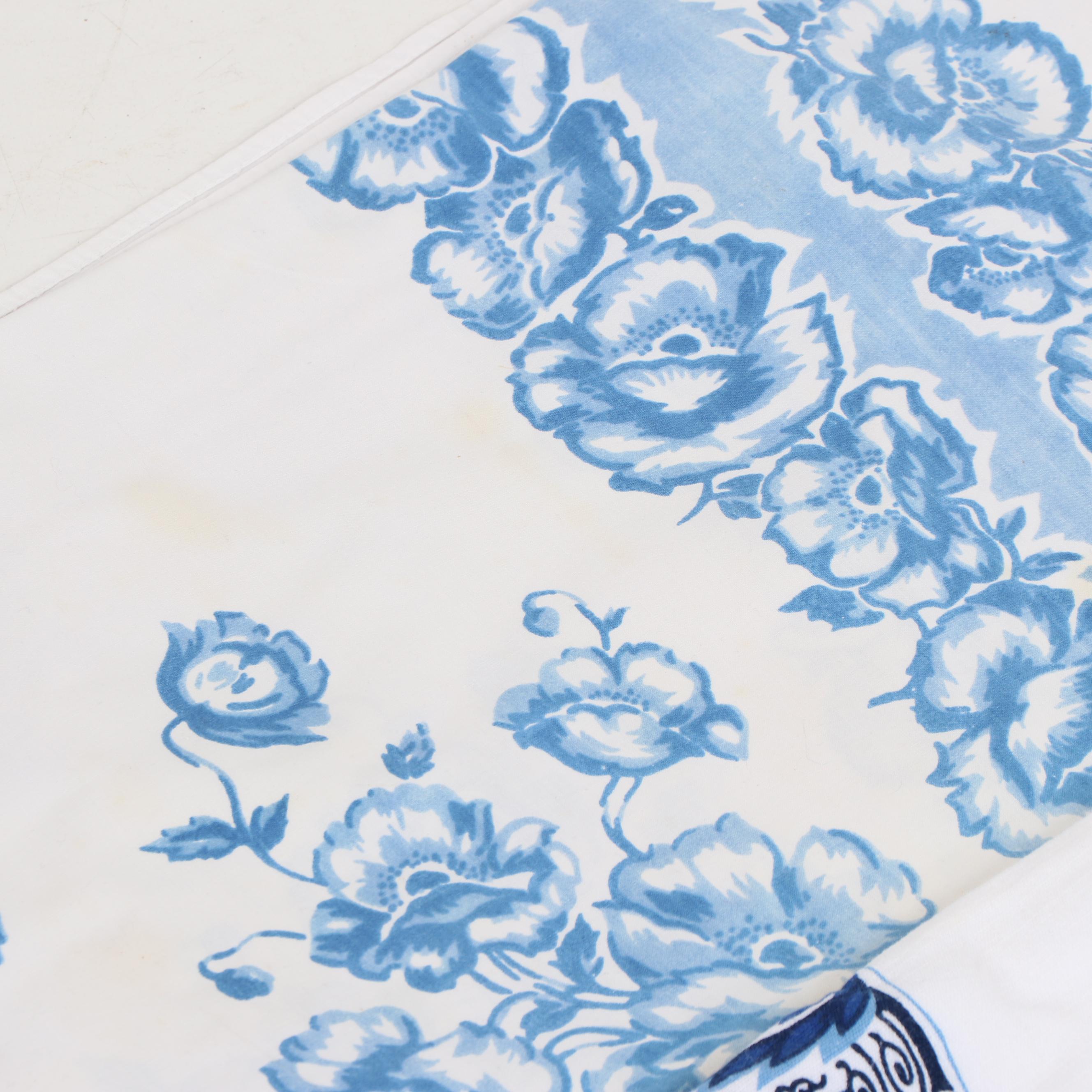 Printed Floral Table Linens, Mid-Century