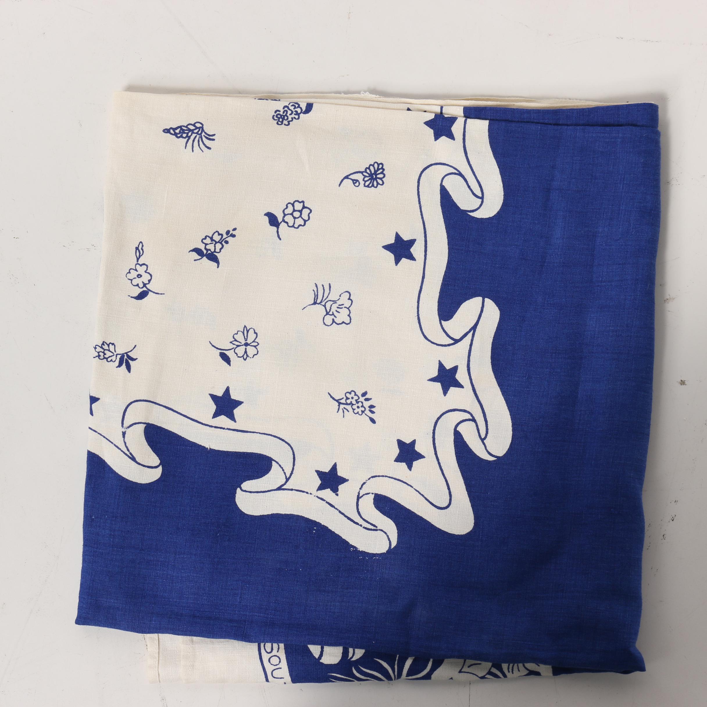 Printed Floral Table Linens, Mid-Century