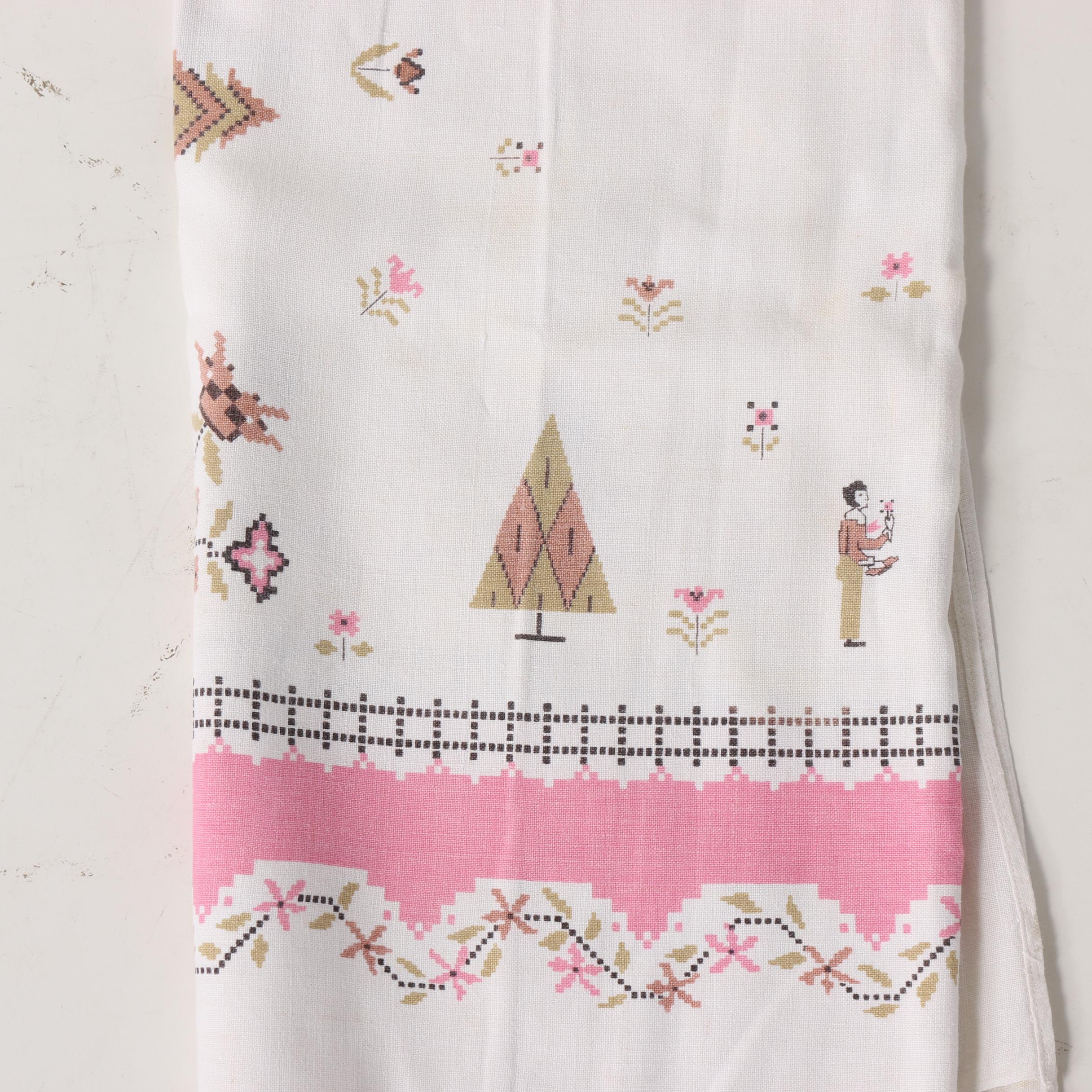 Printed Floral Table Linens, Mid-Century