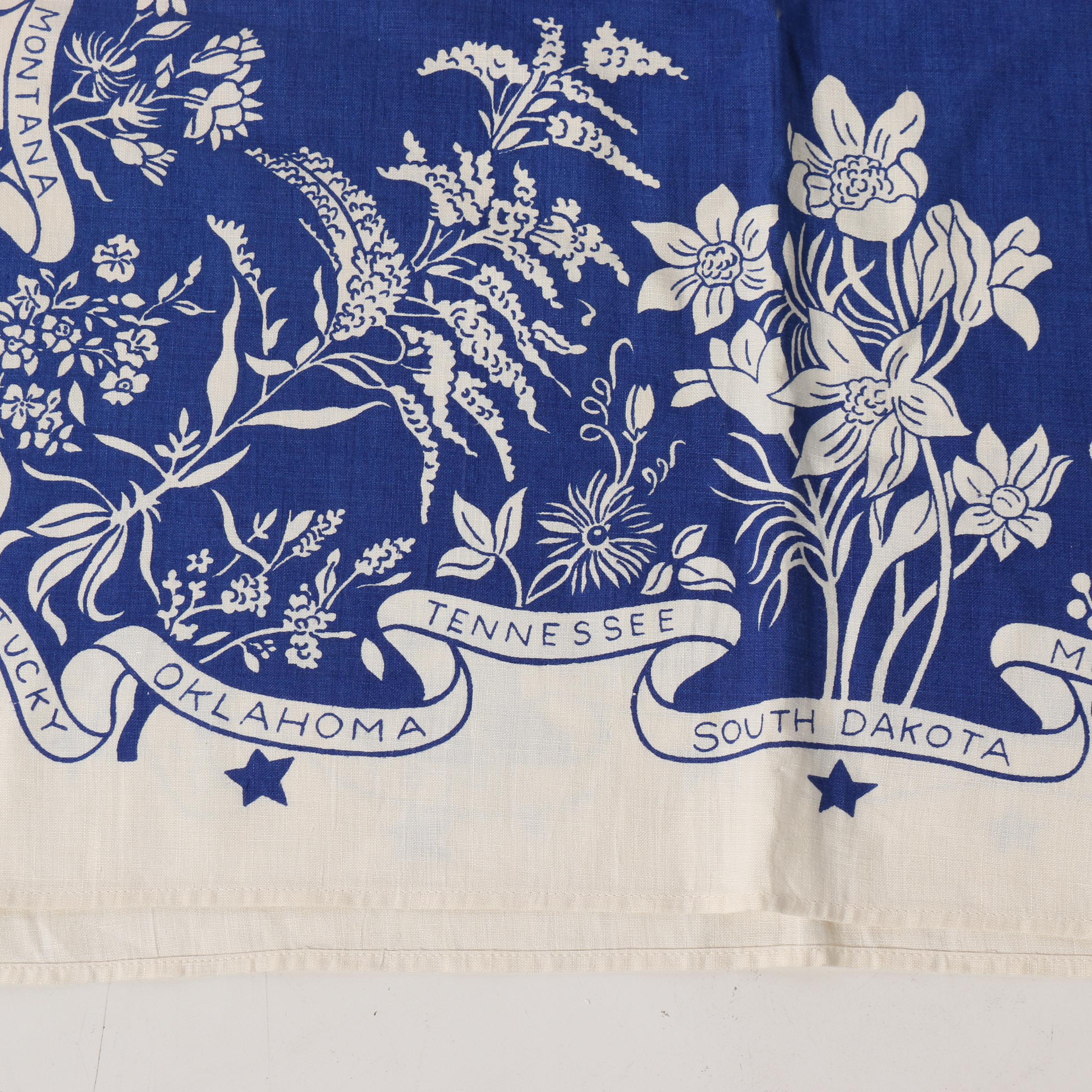 Printed Floral Table Linens, Mid-Century