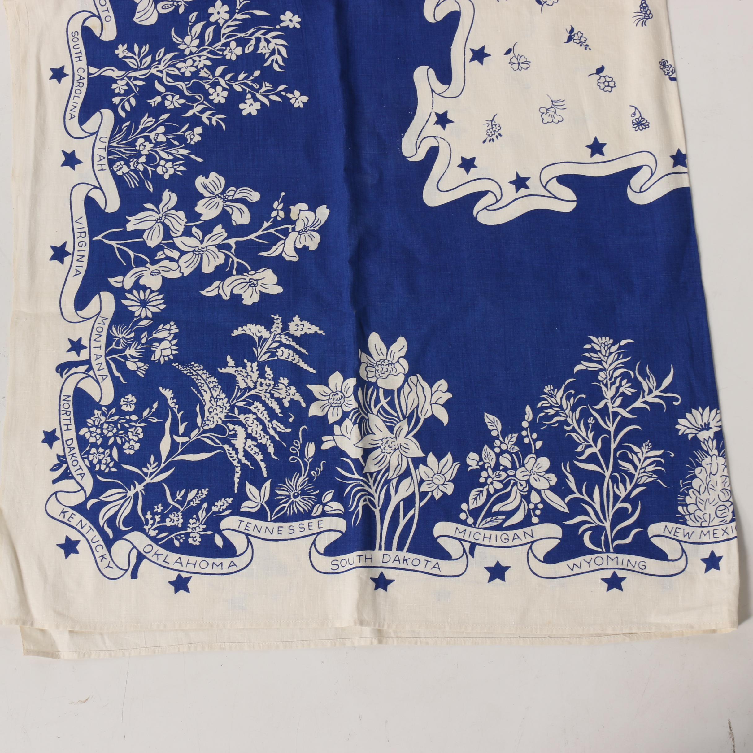 Printed Floral Table Linens, Mid-Century