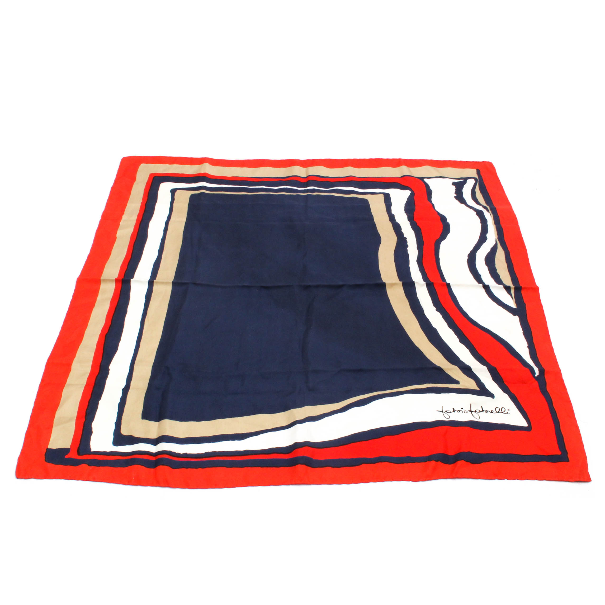 Fabio Fabelli for Marcus Italian Silk Scarf with Hand-Rolled and Stitched Edge