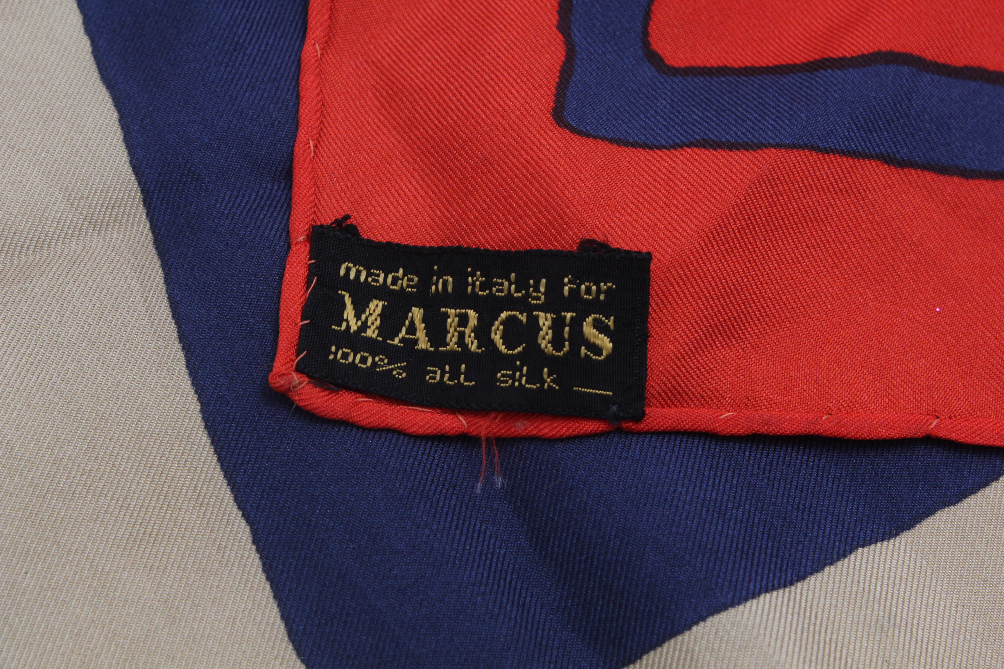 Fabio Fabelli for Marcus Italian Silk Scarf with Hand-Rolled and Stitched Edge