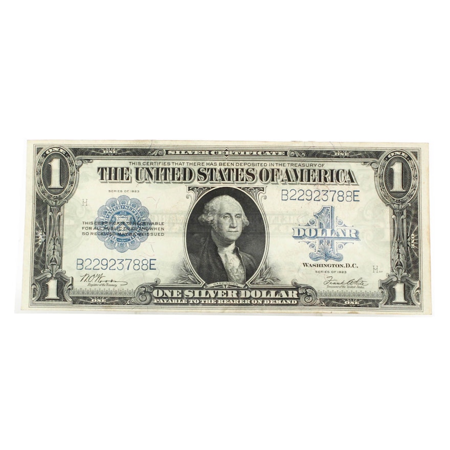 1923 Large 'Horse Blanket' $1 Silver Certificate