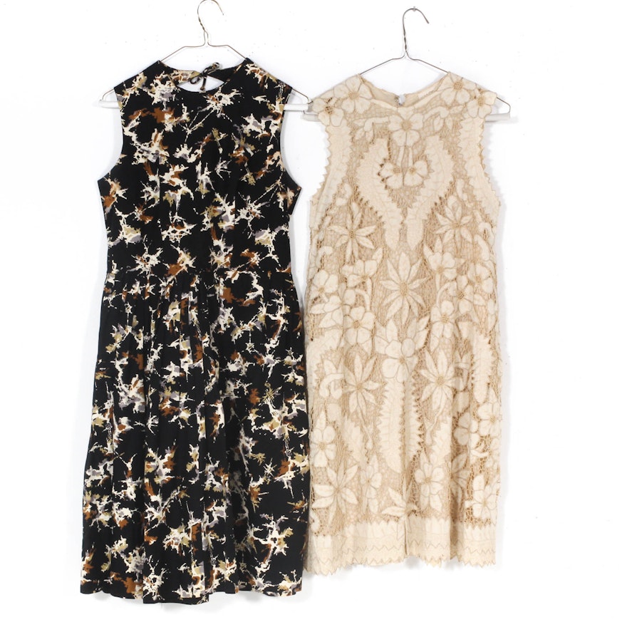 Women's Mid-20th Century Vintage Piqué and Crochet Lace Dresses