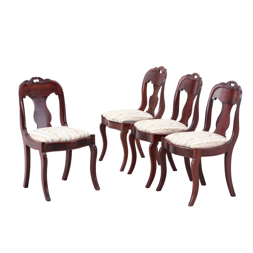 Four Mahogany Empire Side Chairs, circa 1840