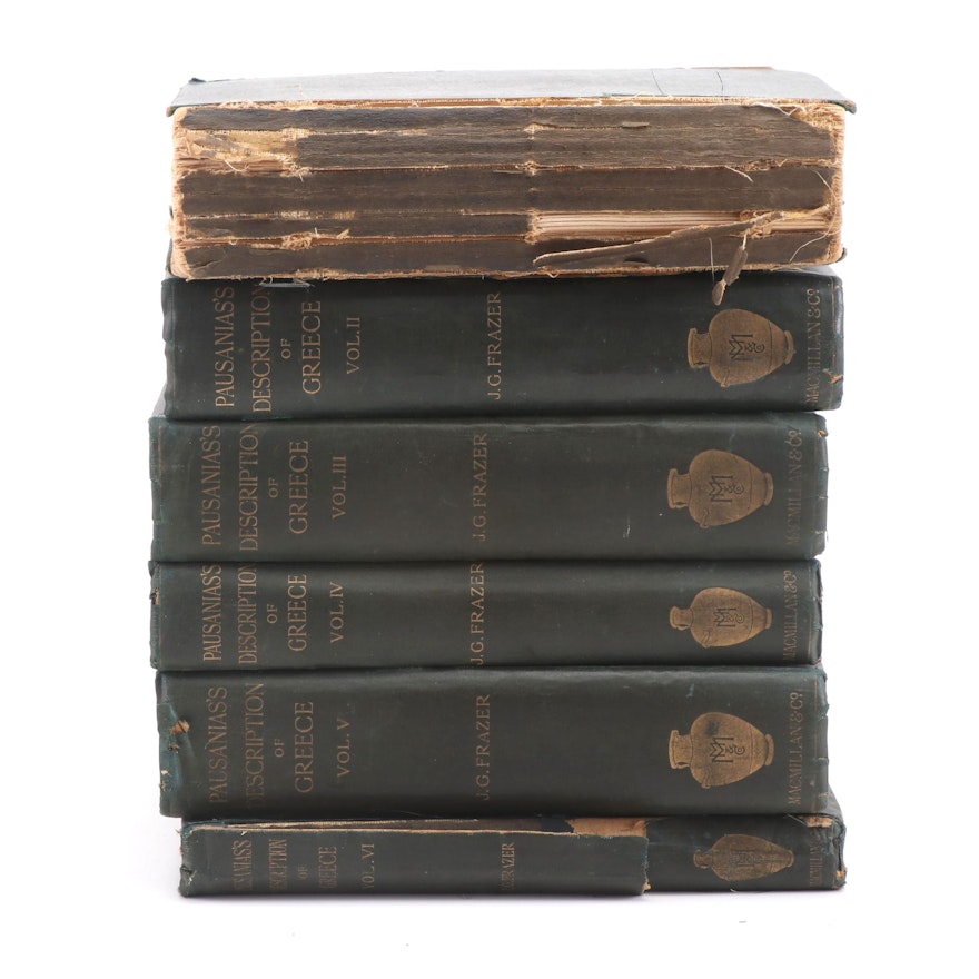 "Description of Greece" in Six Volumes by Pausanias, 1898