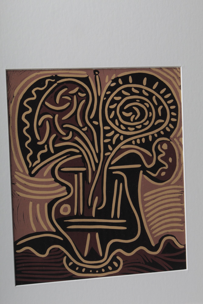 Pablo Picasso Linoleum Cut "Flower Vase"