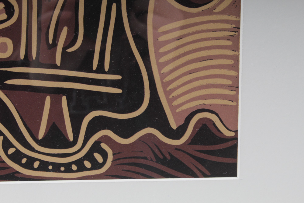 Pablo Picasso Linoleum Cut "Flower Vase"