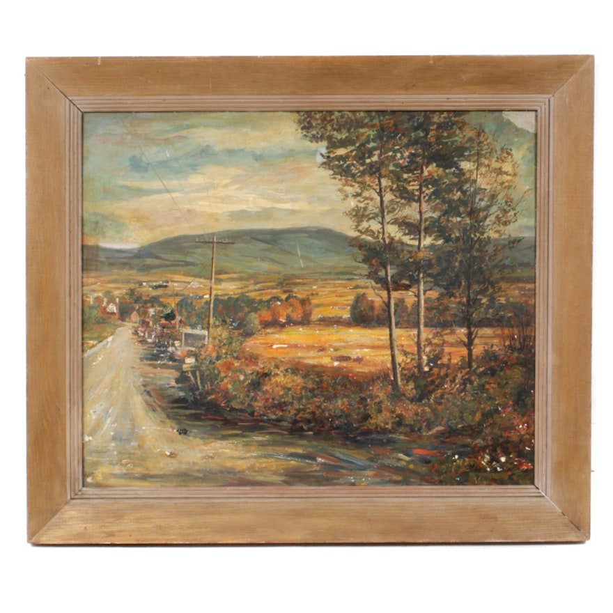 Hilda Karniol Oil Painting of Country Road