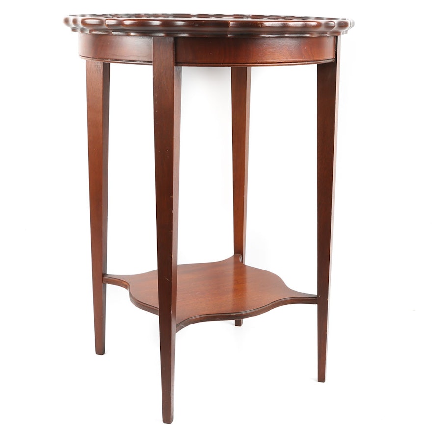 Mahogany Piecrust Top Side Table, Mid-20th Century