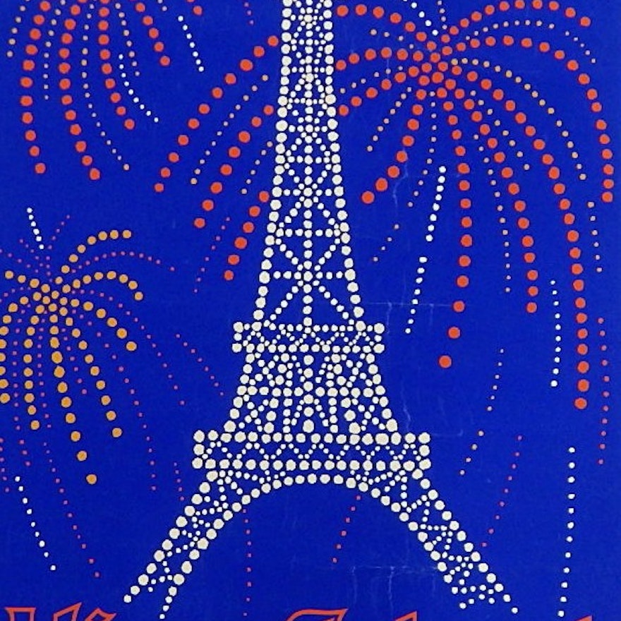 1970s Era Kings Island Cincinnati, Ohio Black Light Poster with Eiffel Tower