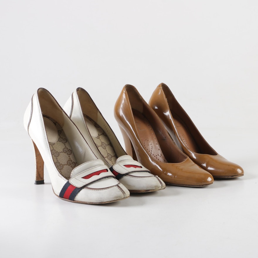Gucci Lifford Loafer Pumps and Yves Saint Laurent Patent Leather Pumps