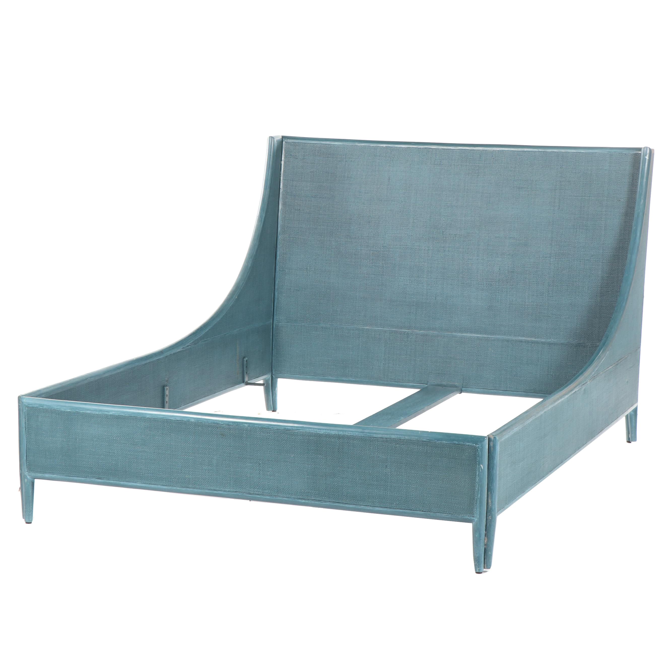 Painted Rattan and Cane Bed Frame by Barbara Barry for McGuire Furniture, 21C