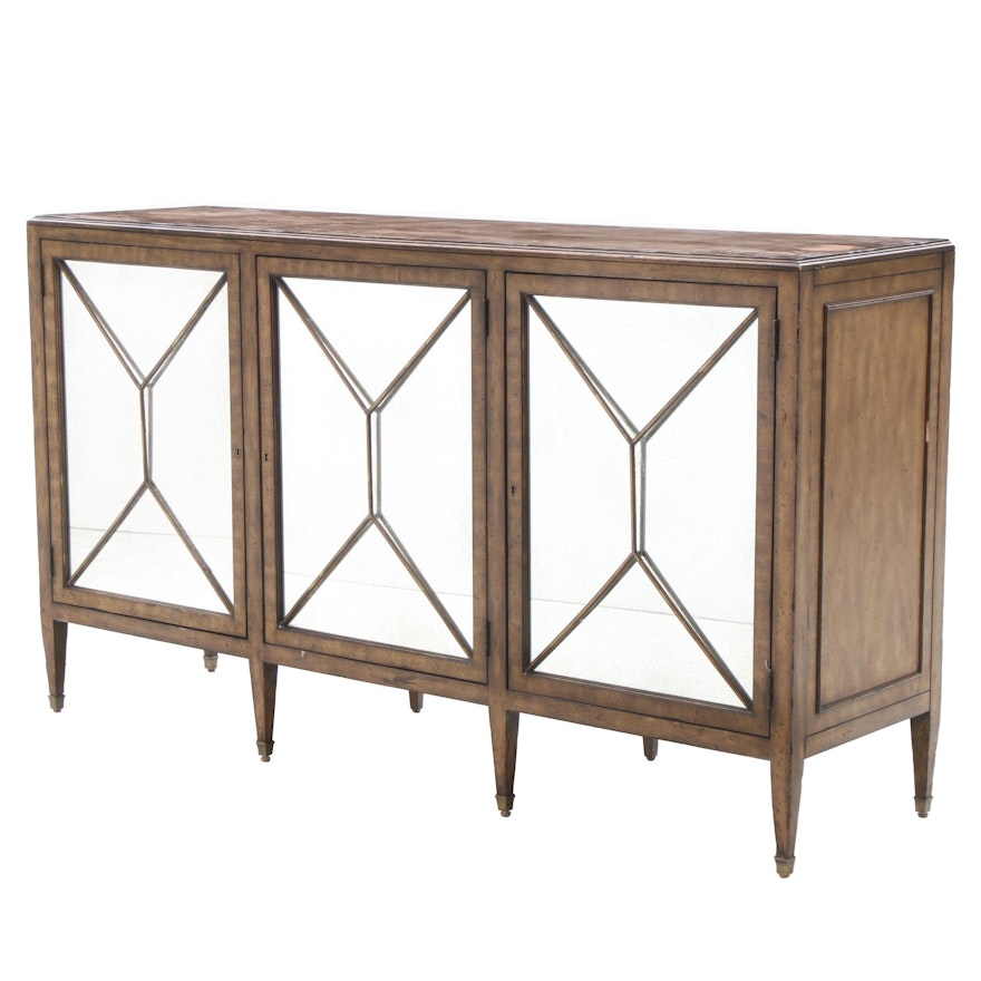 Contemporary Modern Cabinet with Neoclassical Detailing