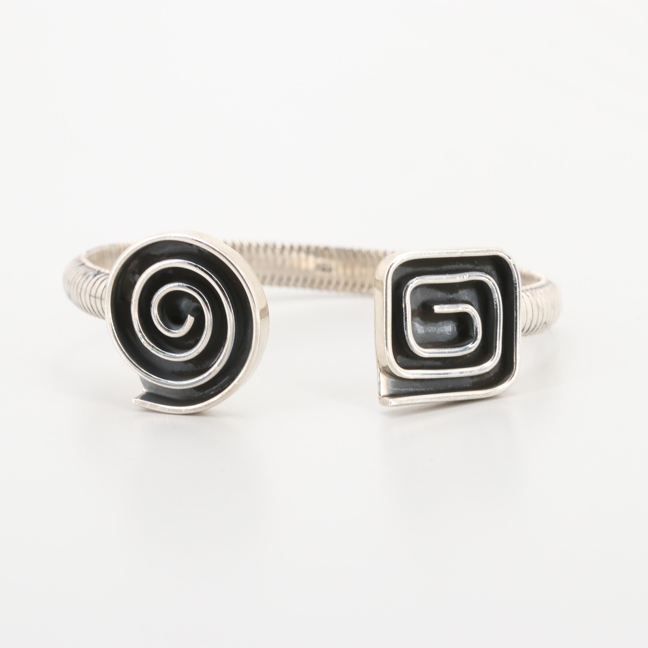 Sterling Silver Geometric Motif Bracelet