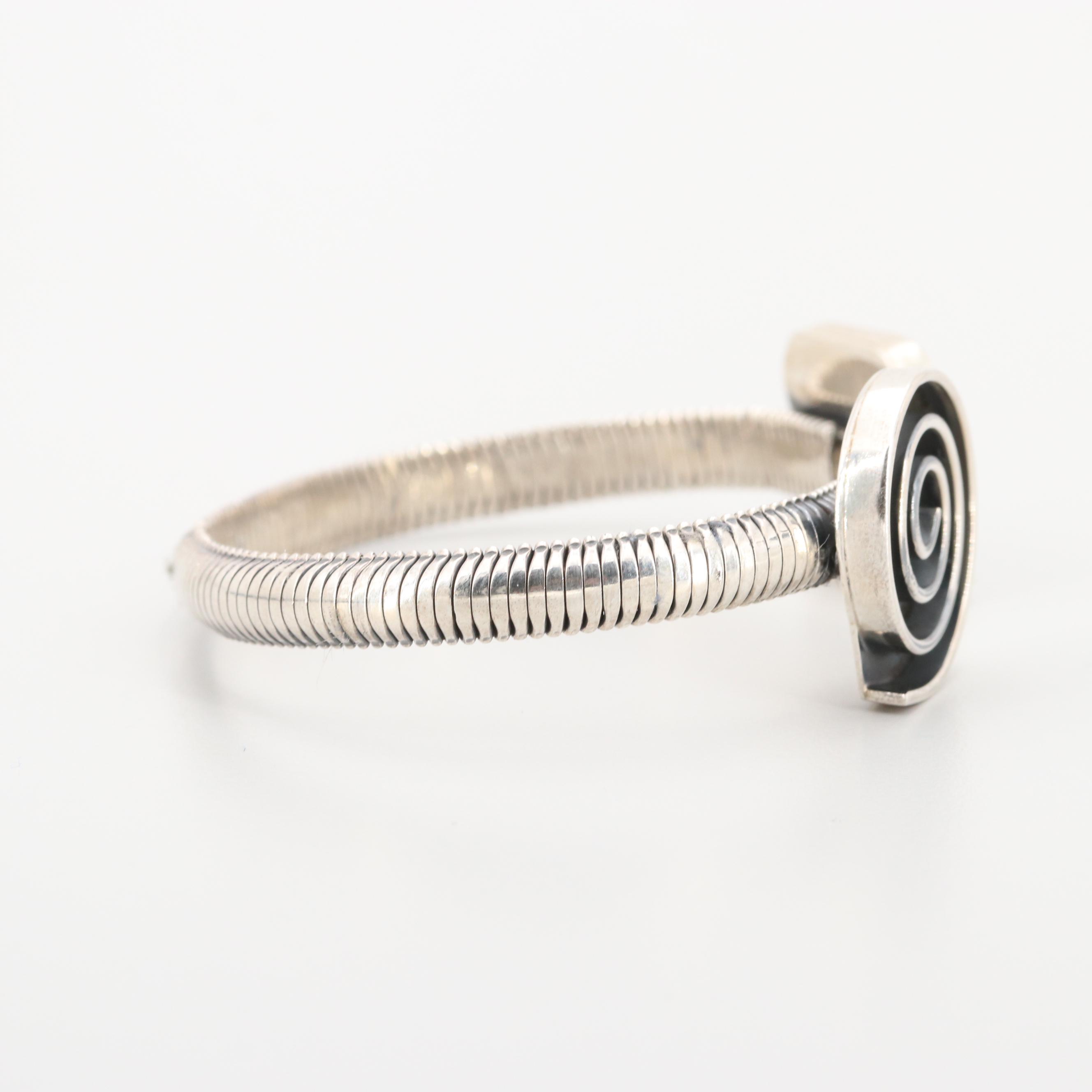 Sterling Silver Geometric Motif Bracelet