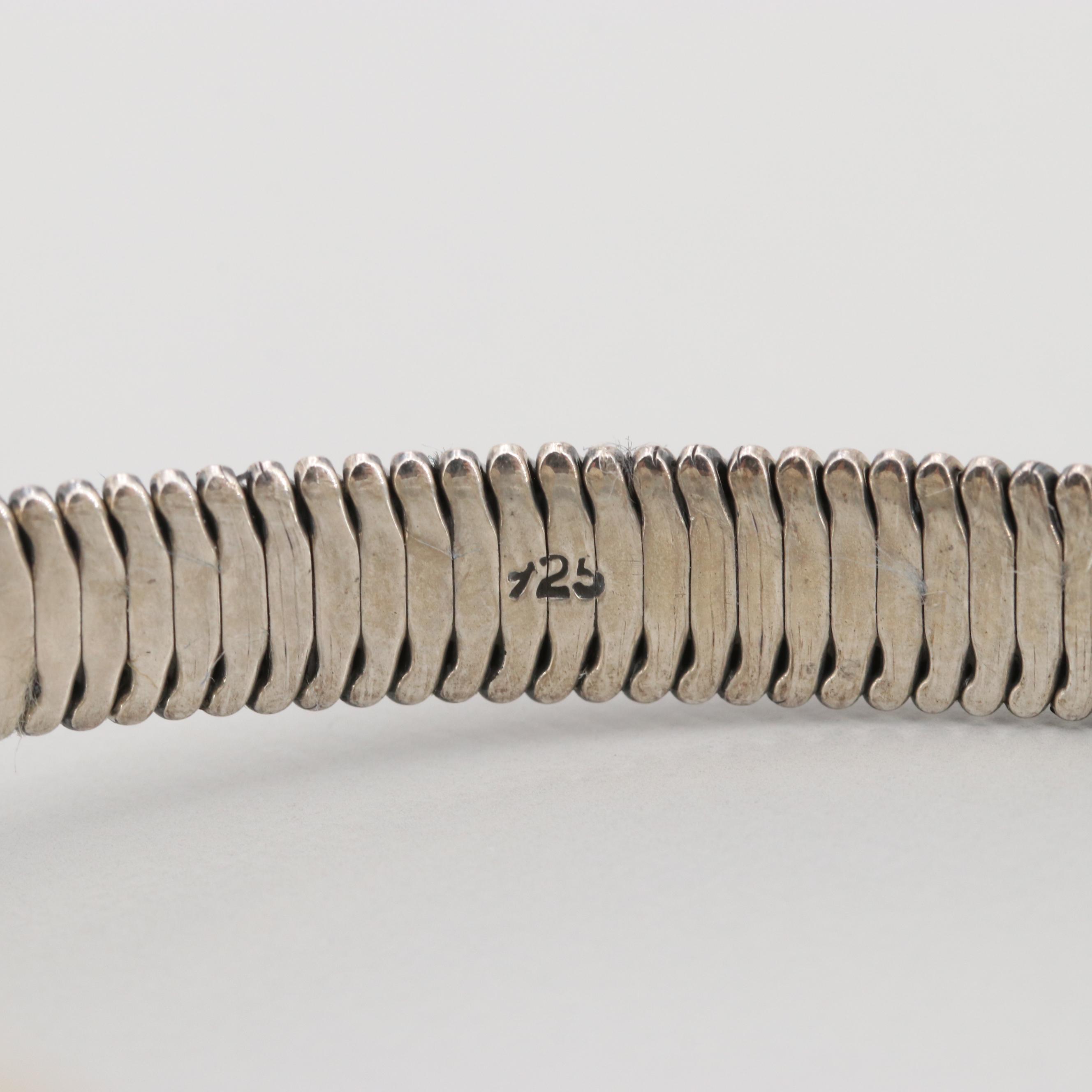 Sterling Silver Geometric Motif Bracelet