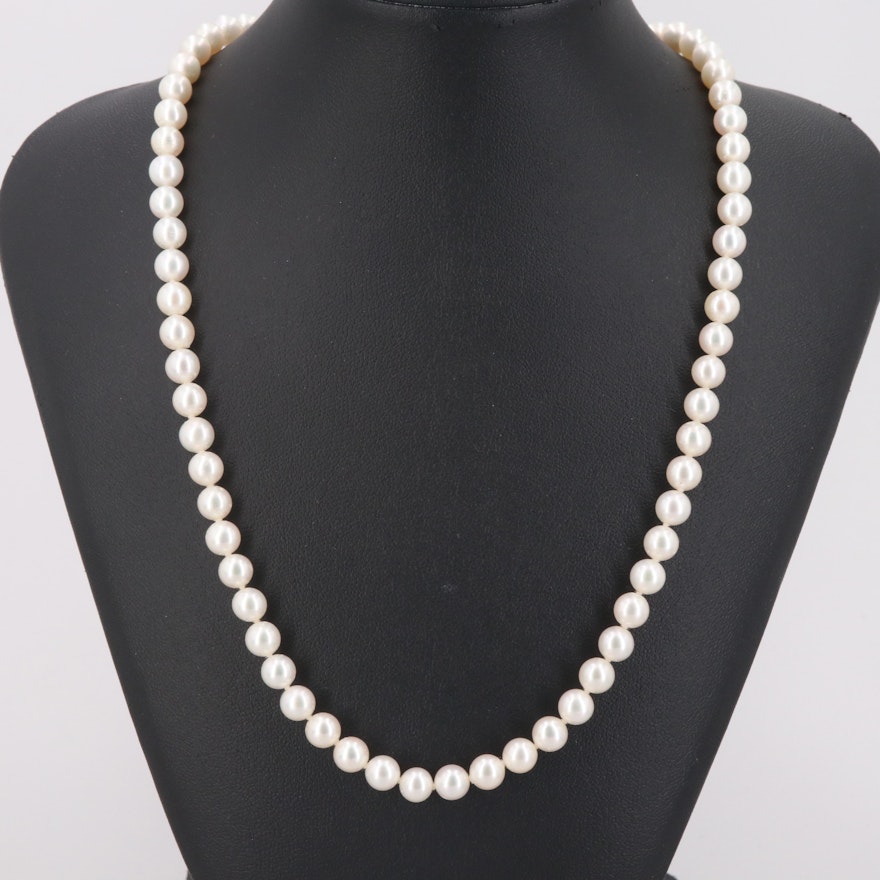 Zales 14K Yellow Gold Cultured Pearl Necklace