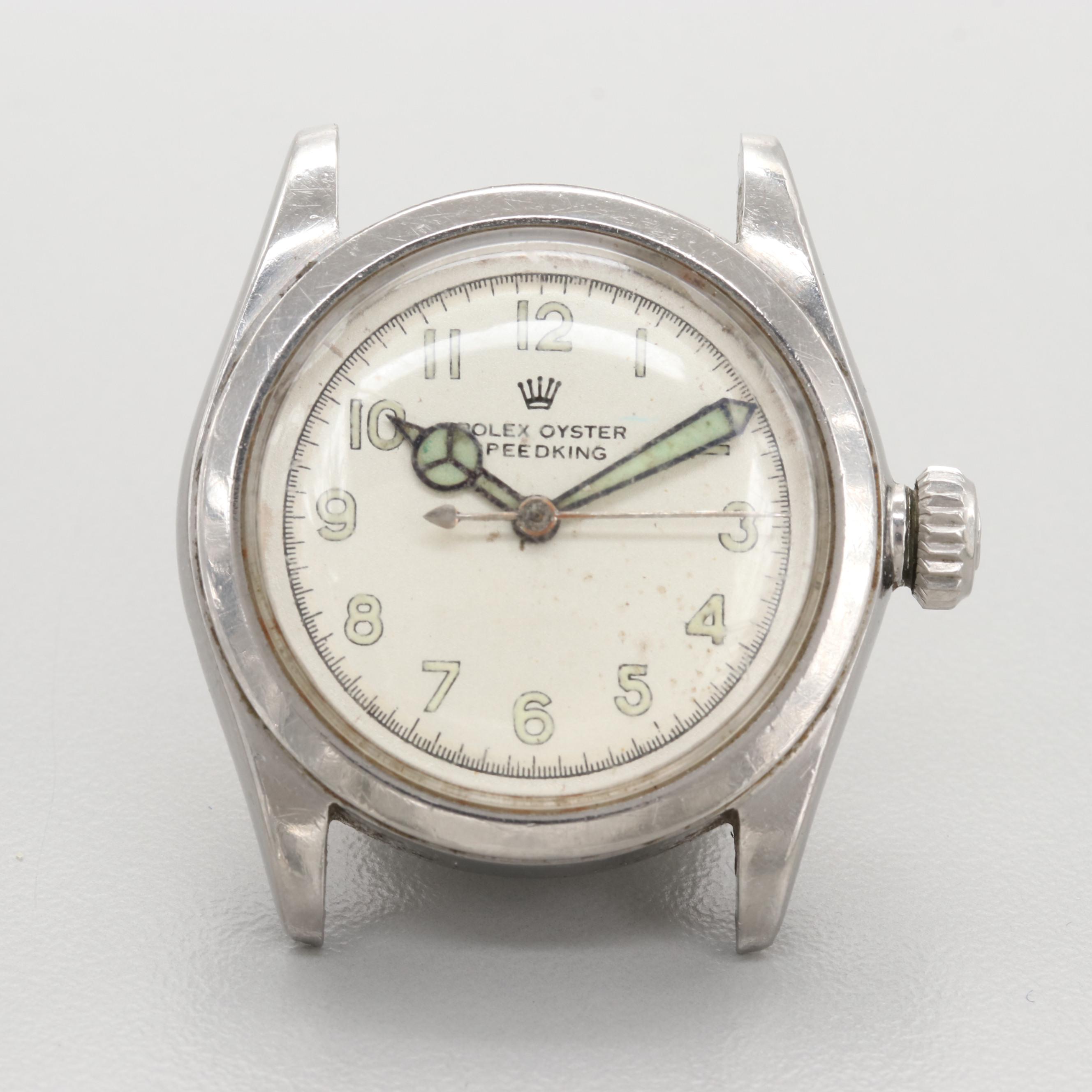Rolex Speed King Stainless Steel Stem Wind Watch, 1943