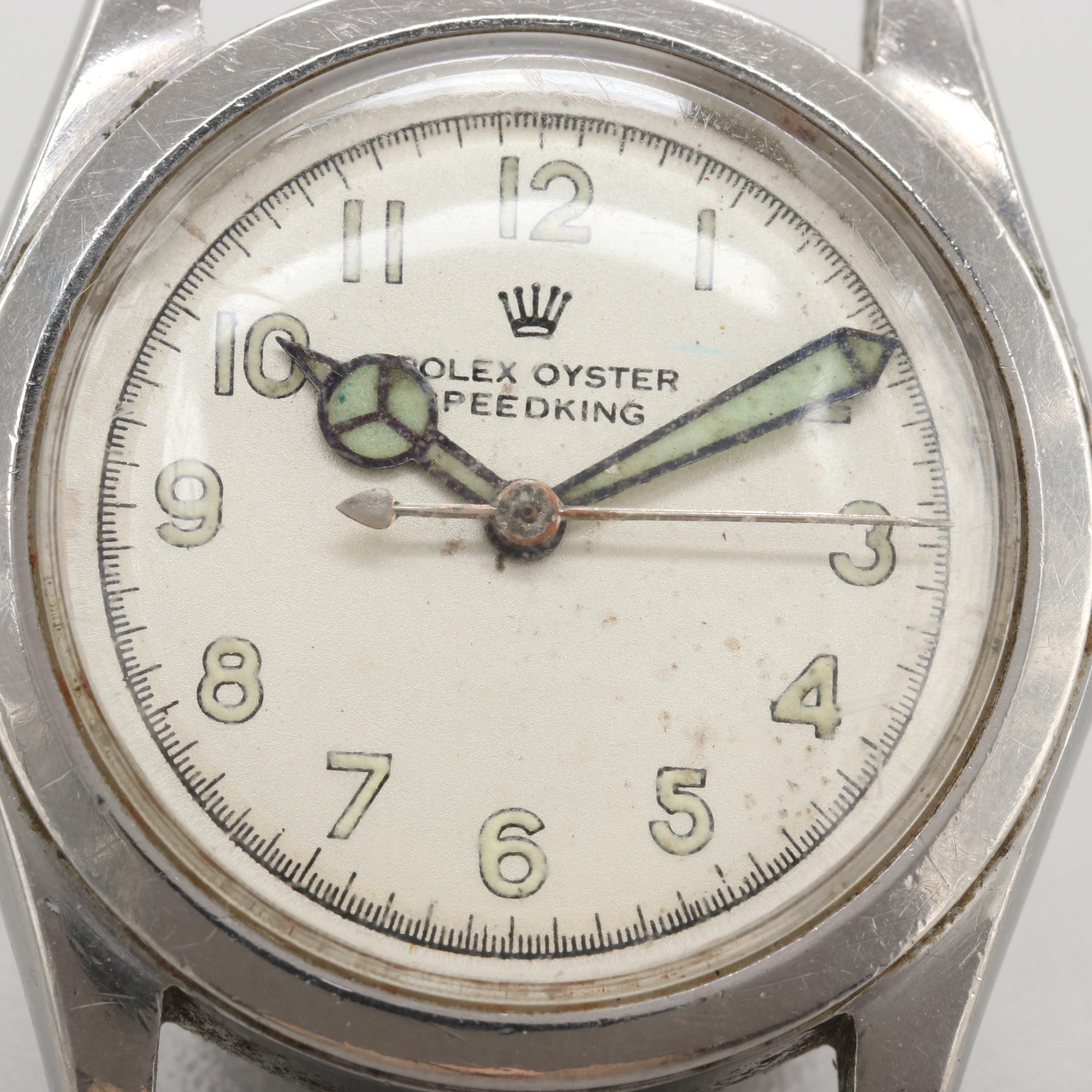 Rolex Speed King Stainless Steel Stem Wind Watch, 1943