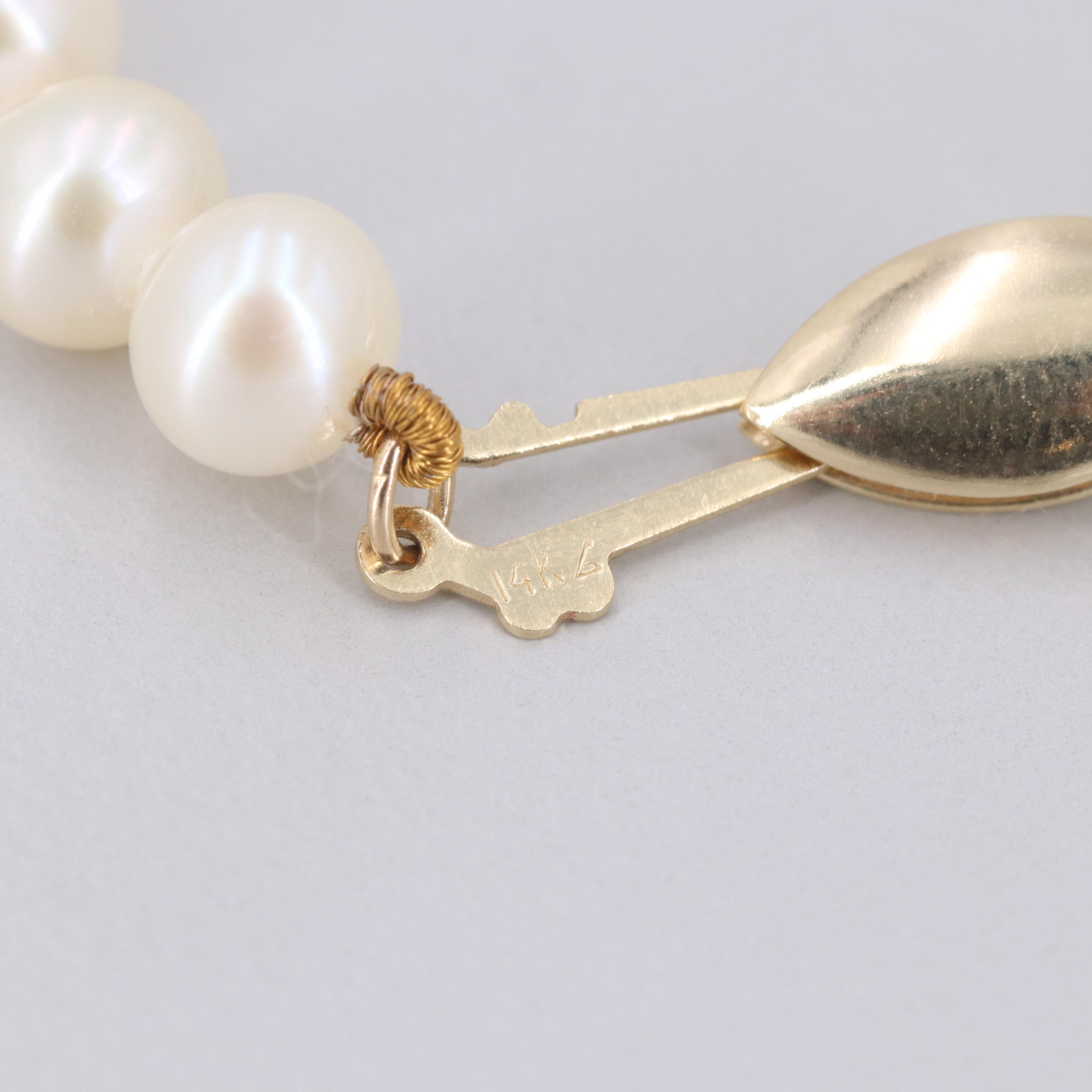 14K Yellow Gold Cultured Pearl Bracelet