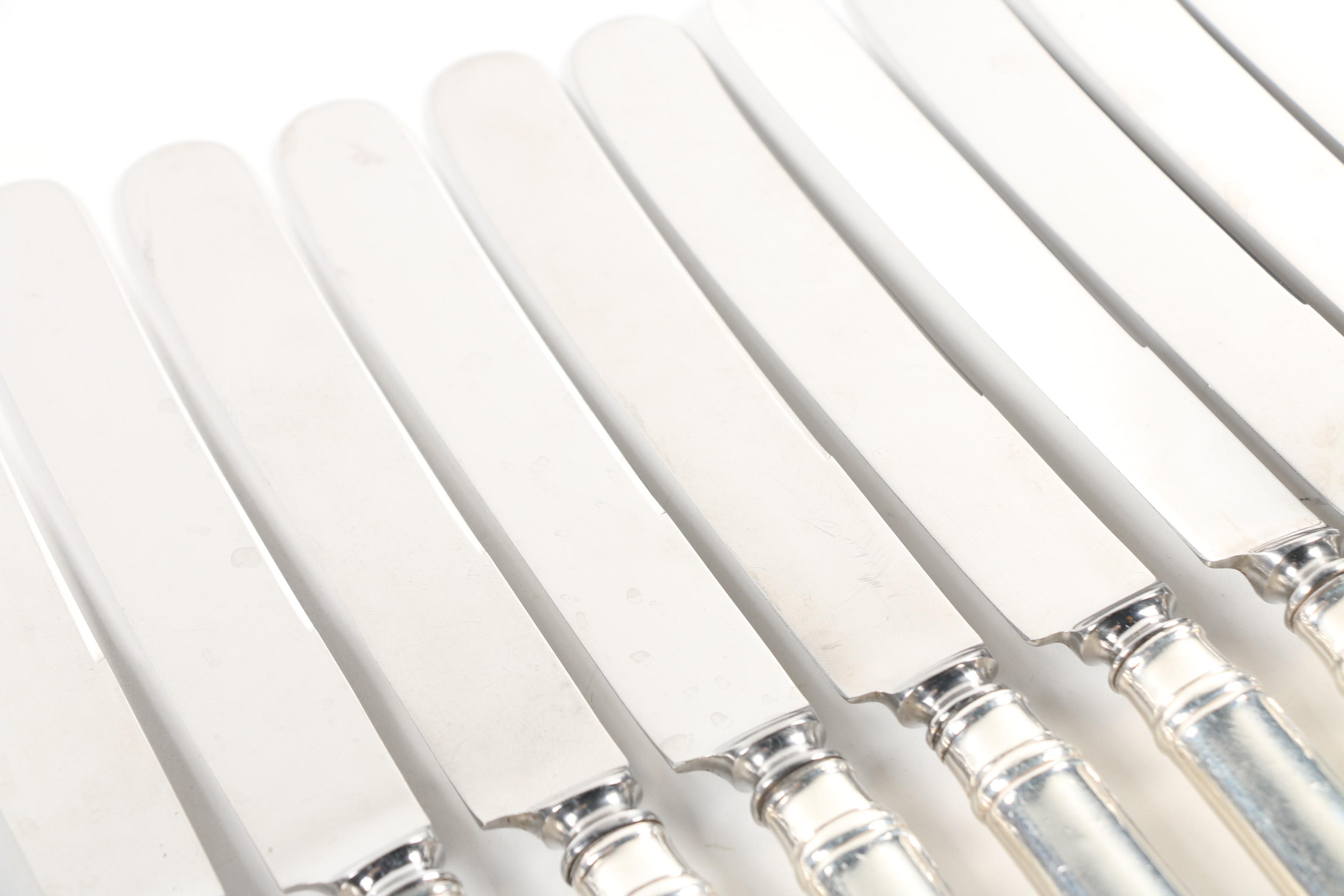 American Sterling Handle Pistol Grip Dinner Knives