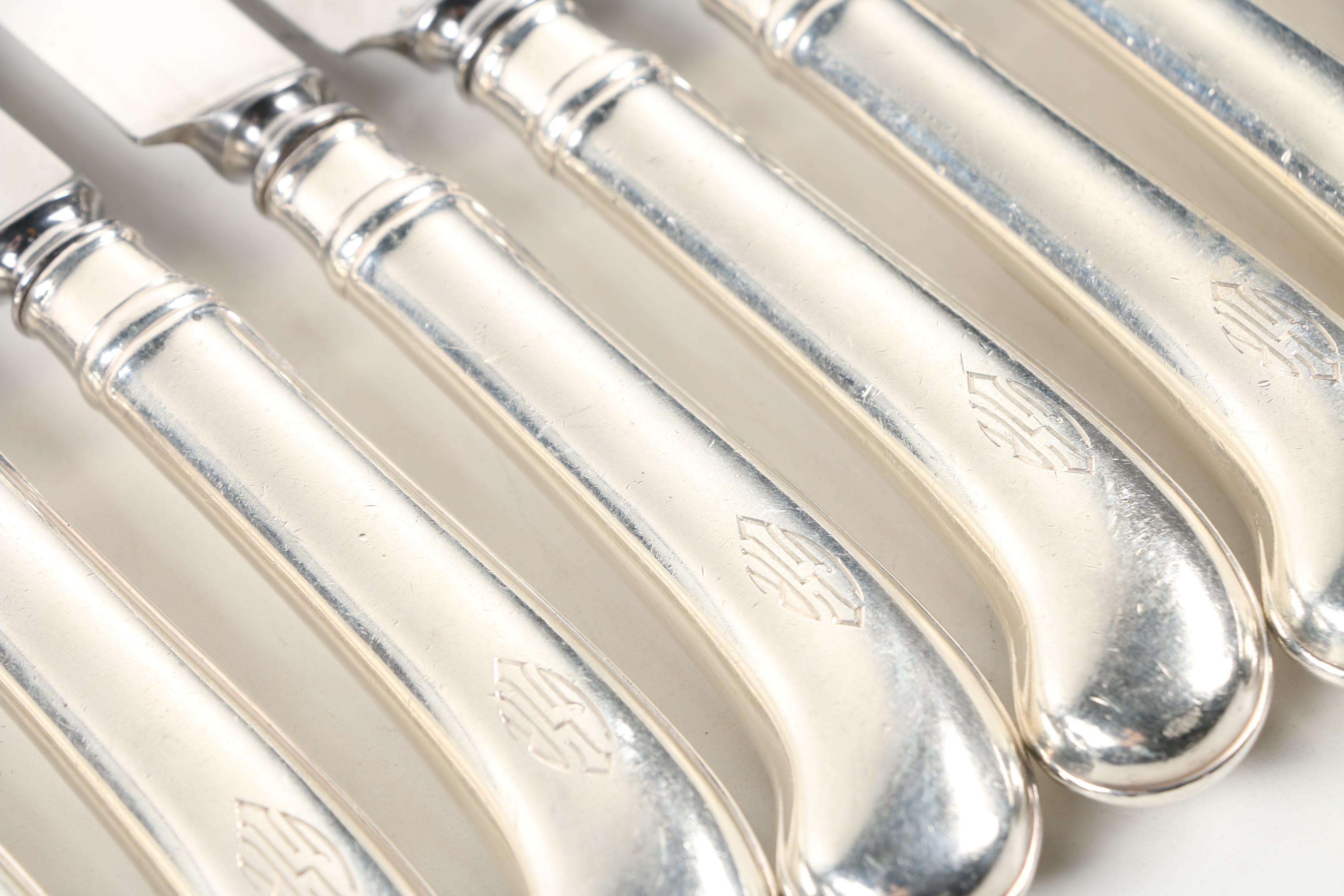 American Sterling Handle Pistol Grip Dinner Knives