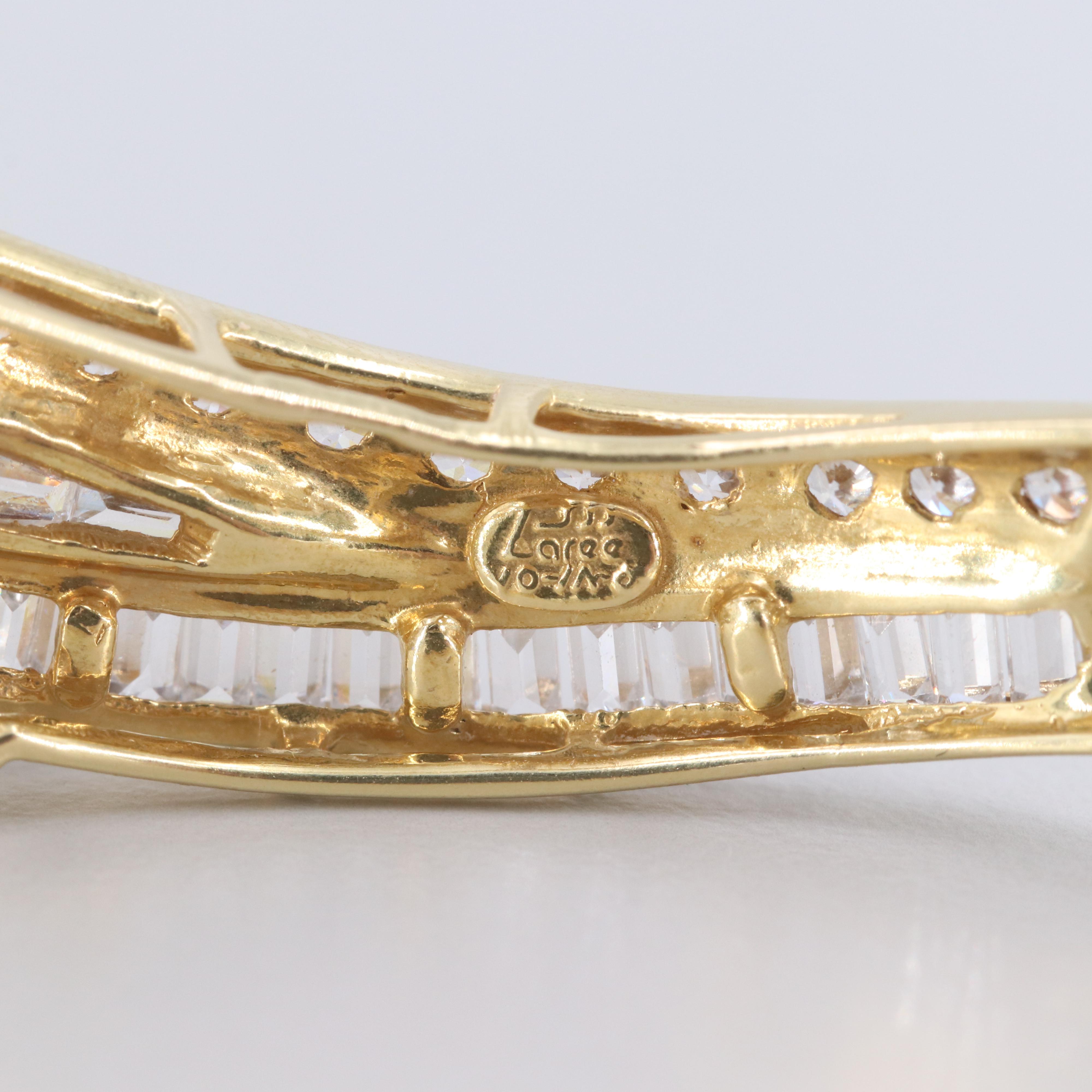 18K Yellow Gold Cubic Zirconia Bangle Bracelet
