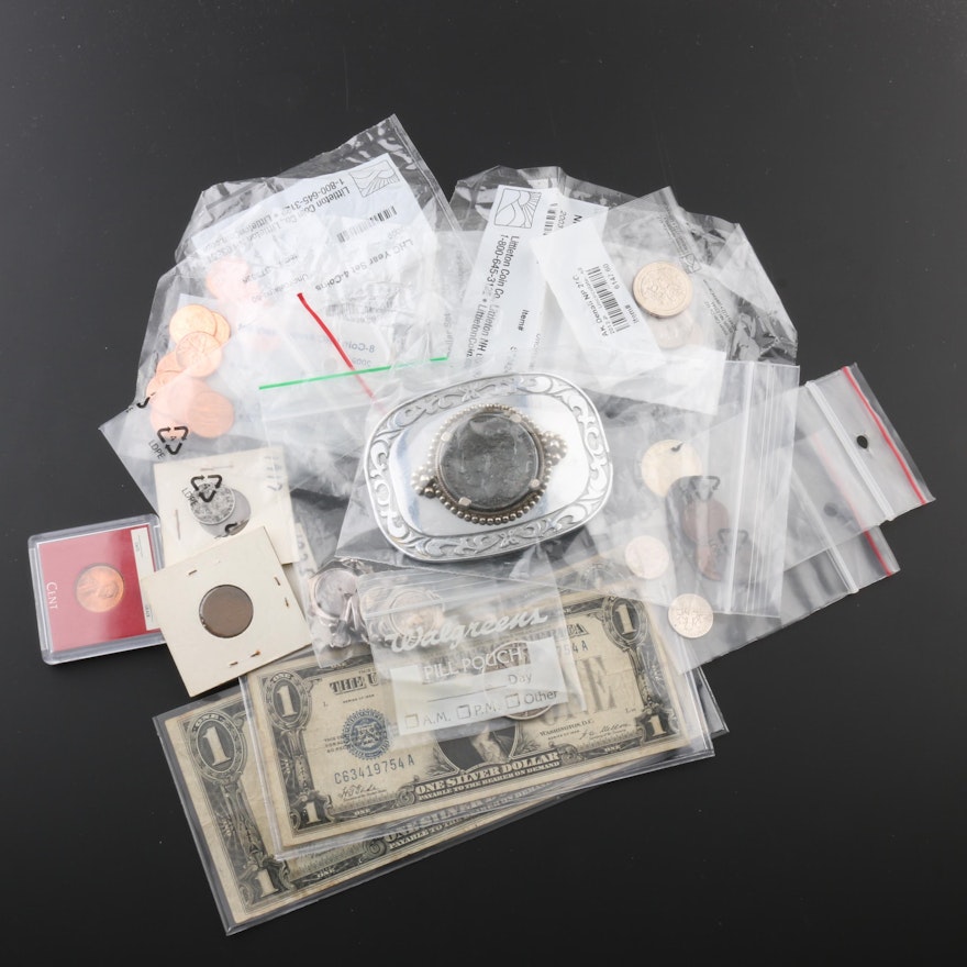 An Assortment of U.S. Coins and Currency