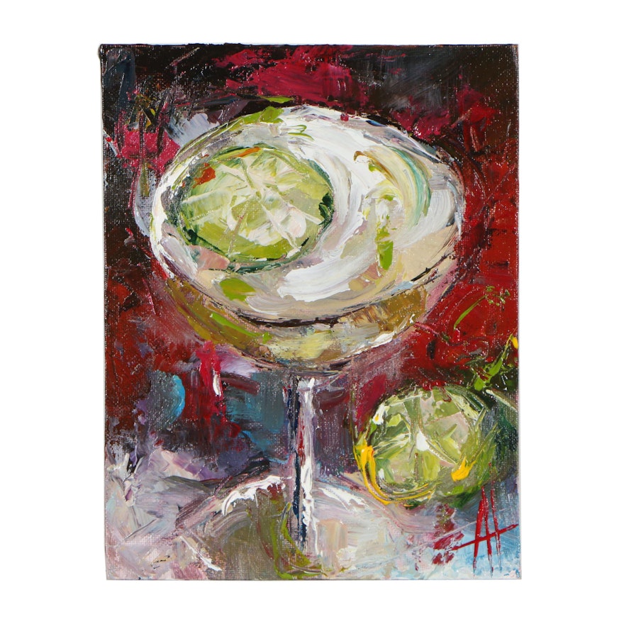 Anne Thouthip Acrylic Painting "Daiquiri & Floating Lime"