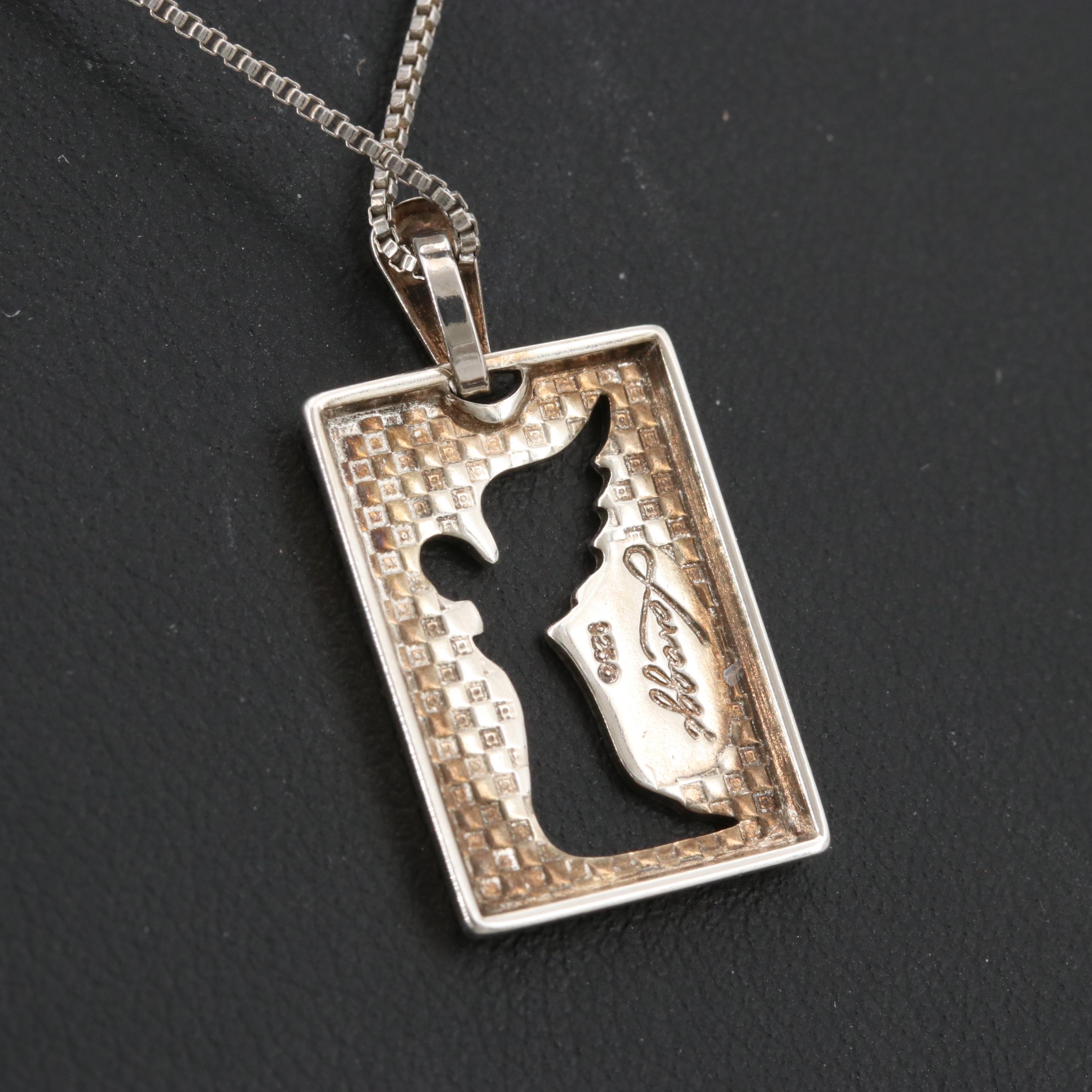 Lavaggi Sterling Silver Angel Pendant Necklace