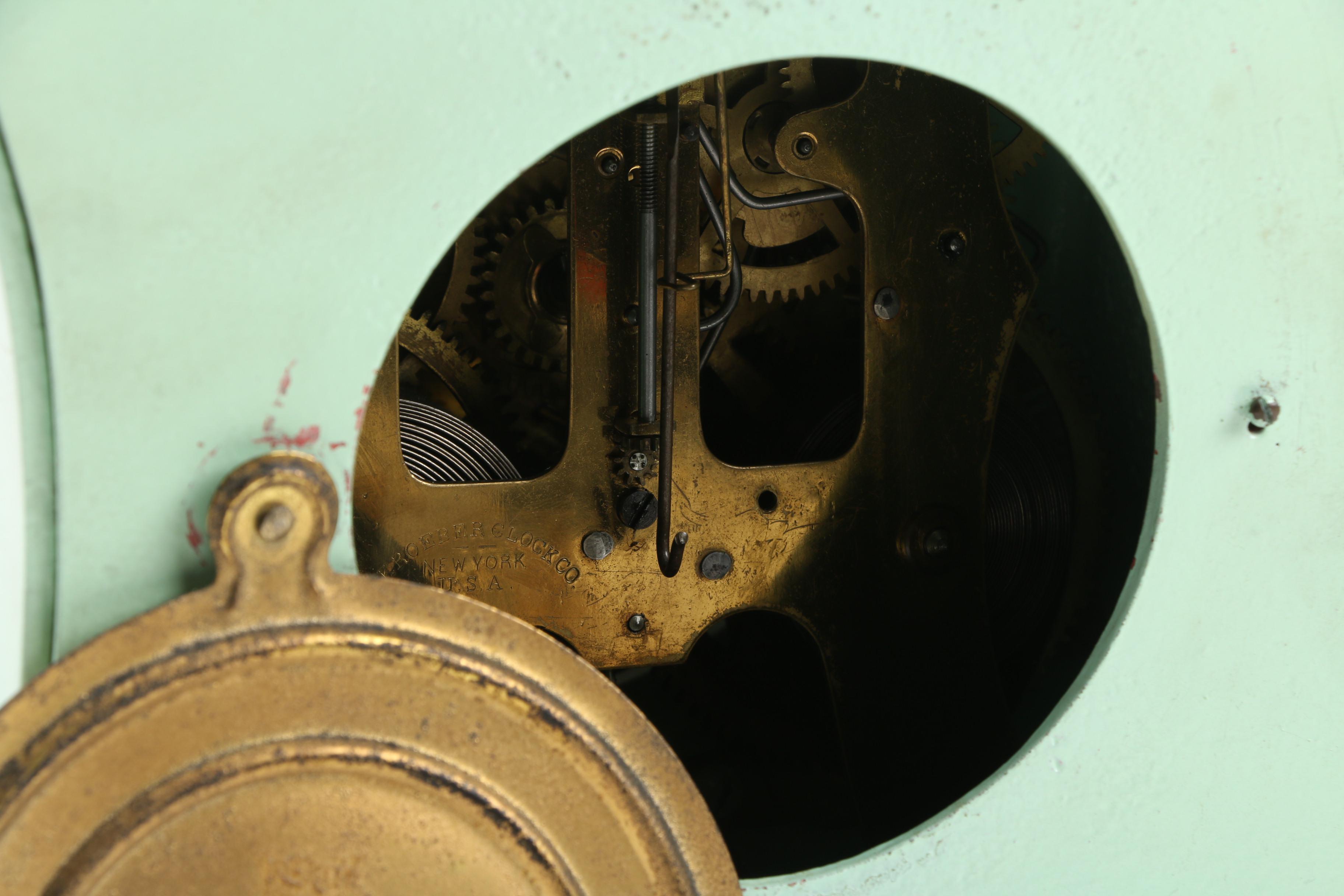 F. Kroeber "Pompadour" Gilt Enameled Cast Iron Mantle Clock