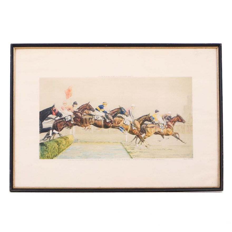 Paul Brown Color Lithograph "The Water - Aintree" from The Grand National