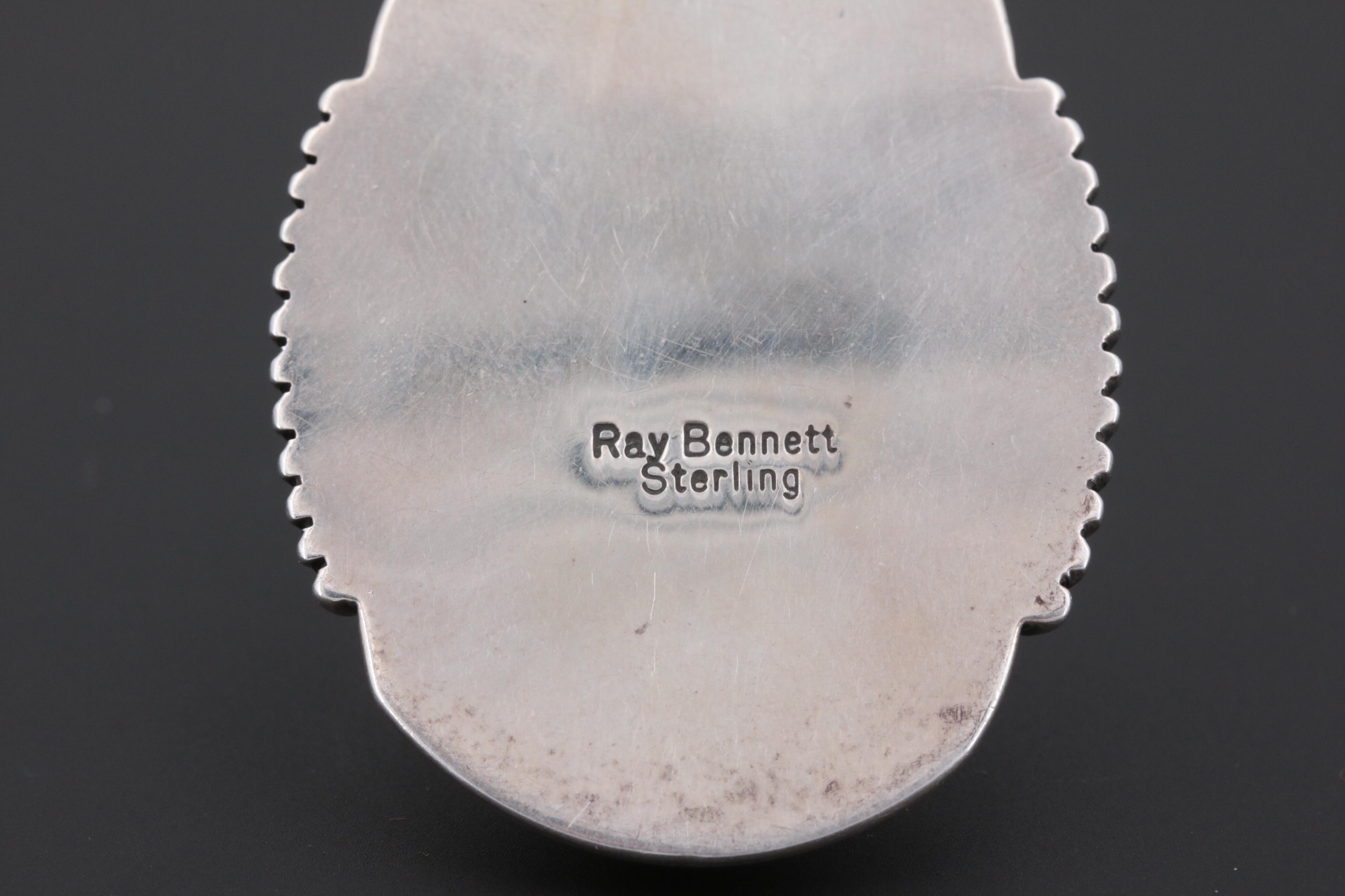 Ray Bennett Navajo Diné Sterling Silver Cultured Pearl Pendant