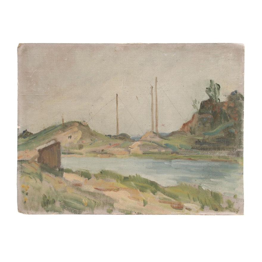 Landscape Oil Painting of River Scene