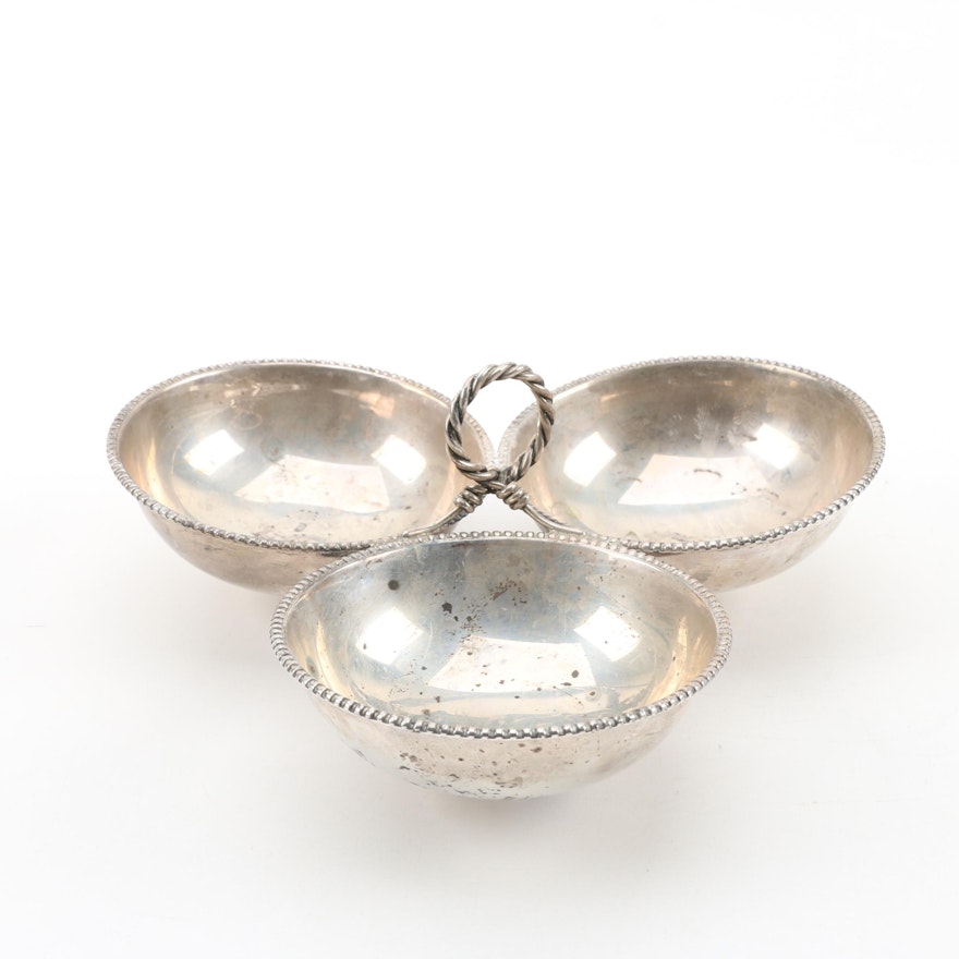 Sterling Silver Three-Section Relish Dish