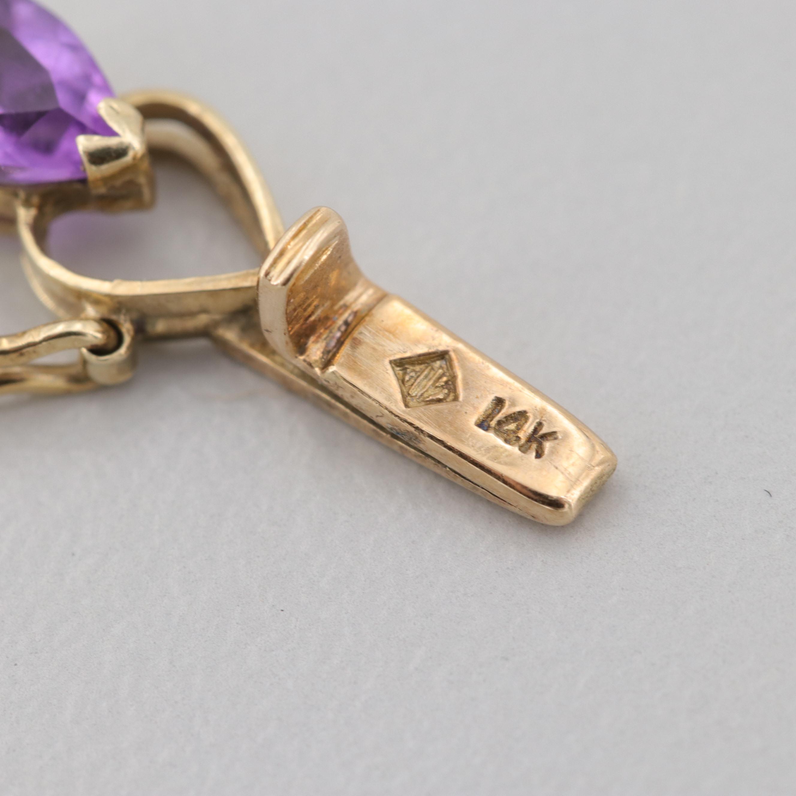 14K Yellow Gold Amethyst Bracelet
