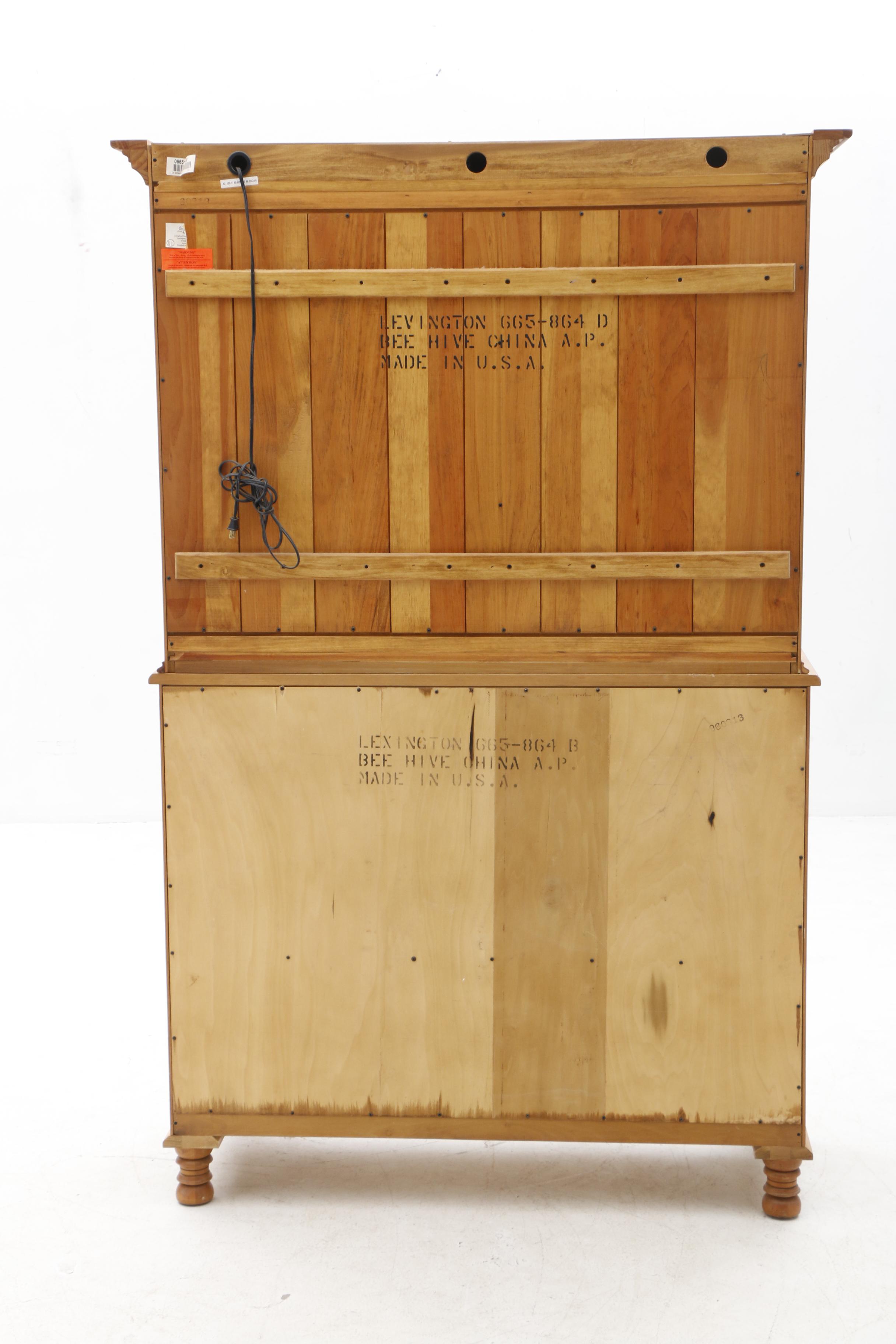 Lexington Furniture Illuminated "Bee Hive" 2-Piece China Hutch and Cabinet