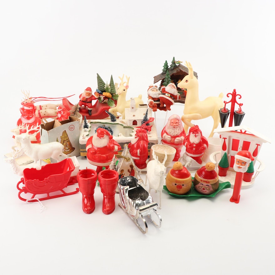 Plastic Christmas Decor, Mid Century
