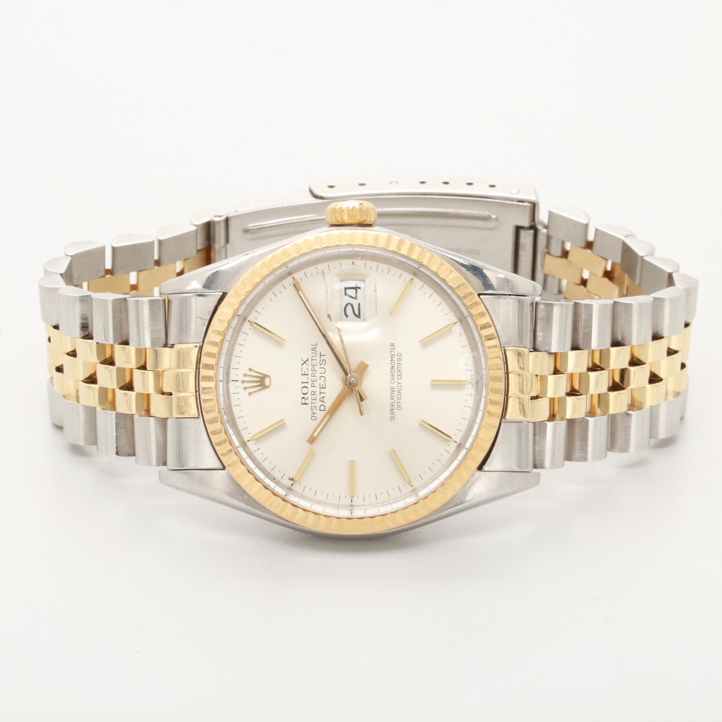 Vintage Rolex 18K Yellow Gold and Stainless Steel Watch