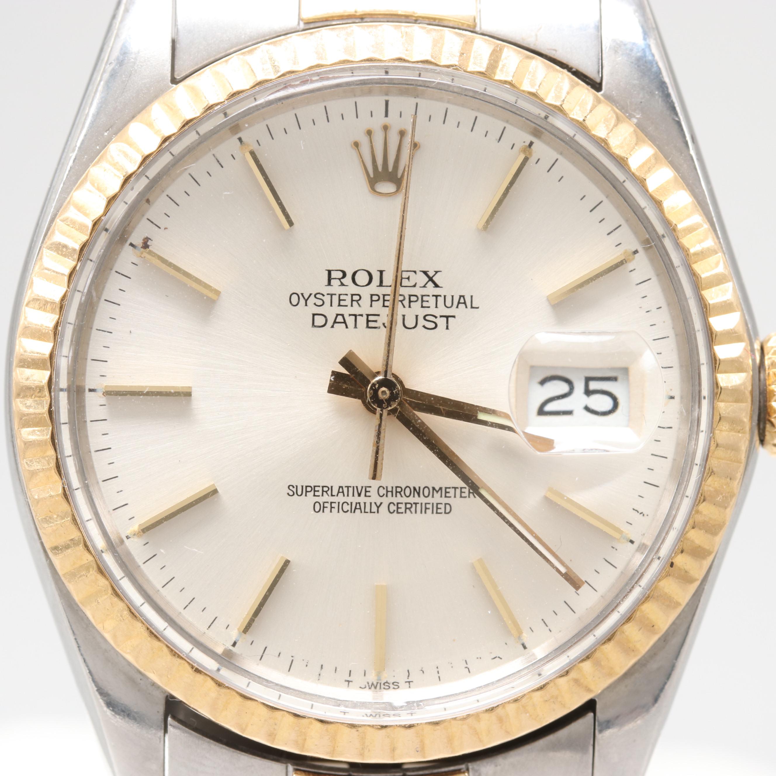 Vintage Rolex 18K Yellow Gold and Stainless Steel Watch