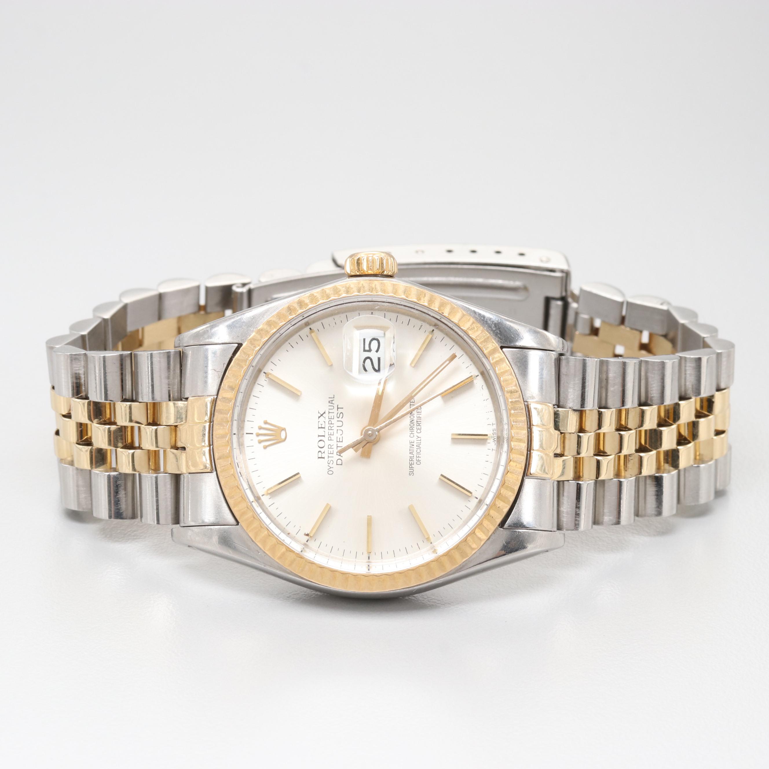 Vintage Rolex 18K Yellow Gold and Stainless Steel Watch