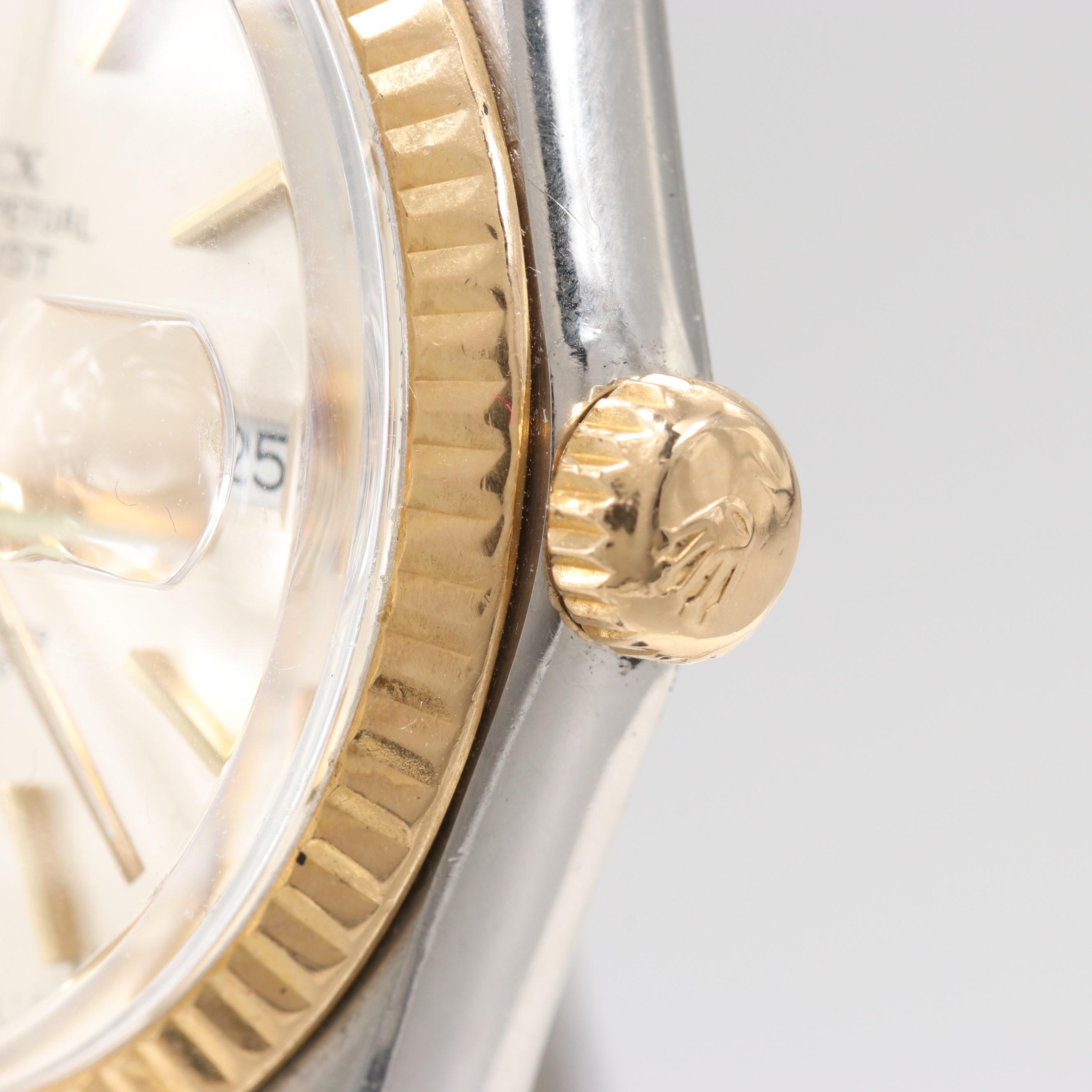 Vintage Rolex 18K Yellow Gold and Stainless Steel Watch