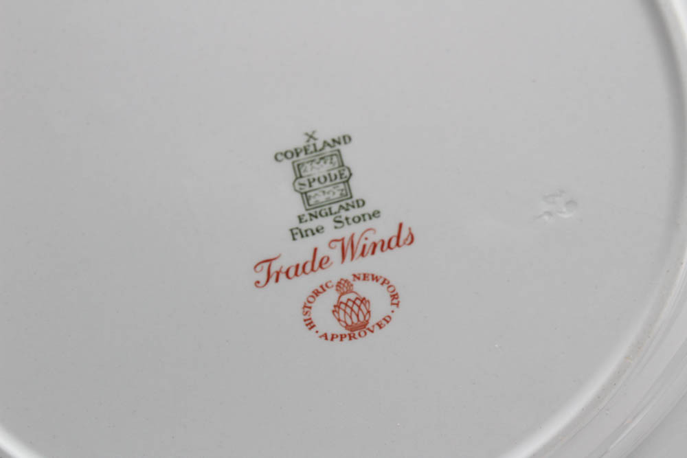Copeland Spode "Trade Winds Red" Stone China Dinnerware