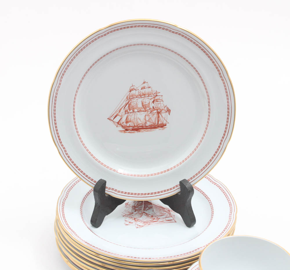 Copeland Spode "Trade Winds Red" Stone China Dinnerware